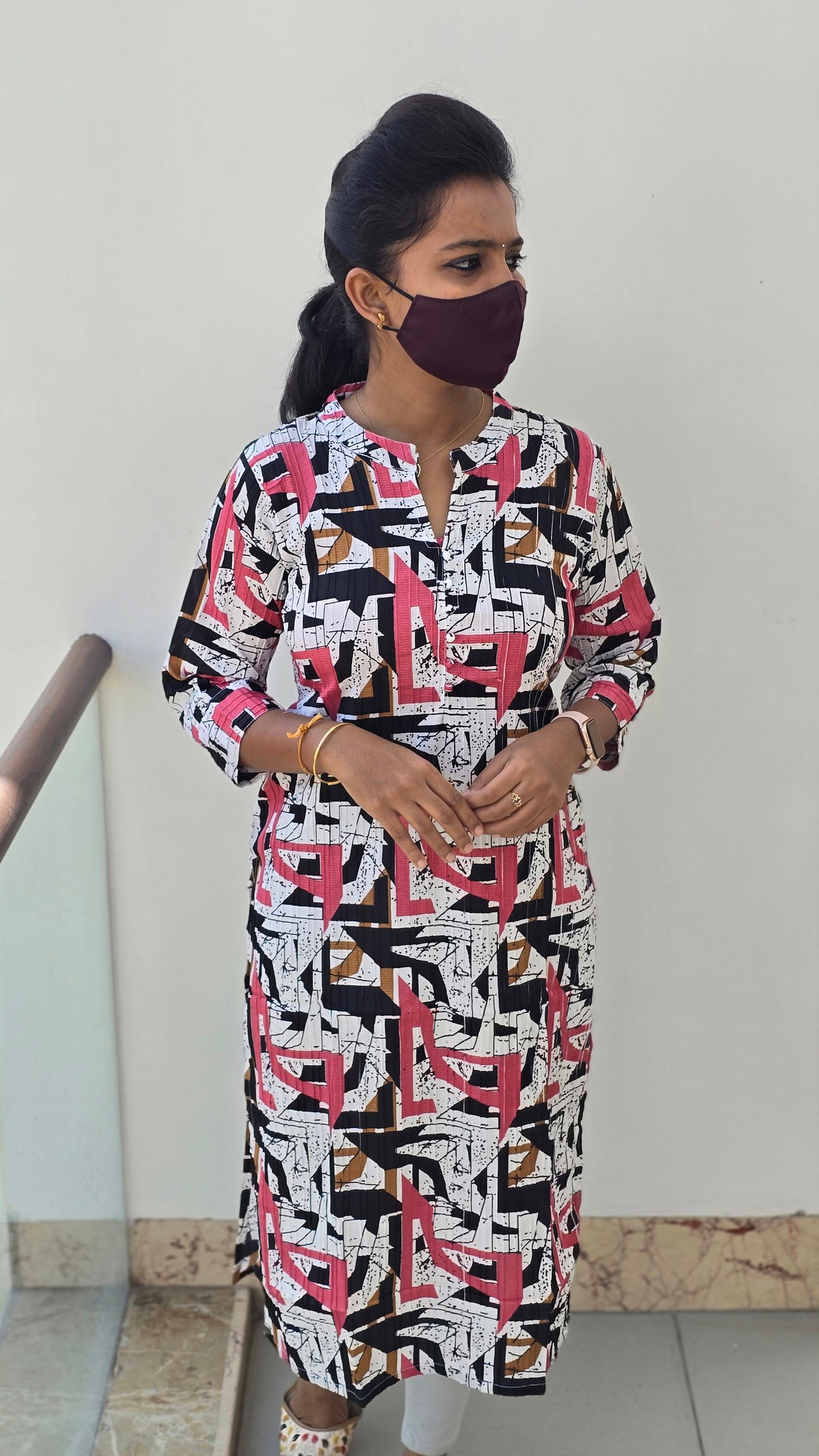 Office Wear Popcorn Kurti (2211)c