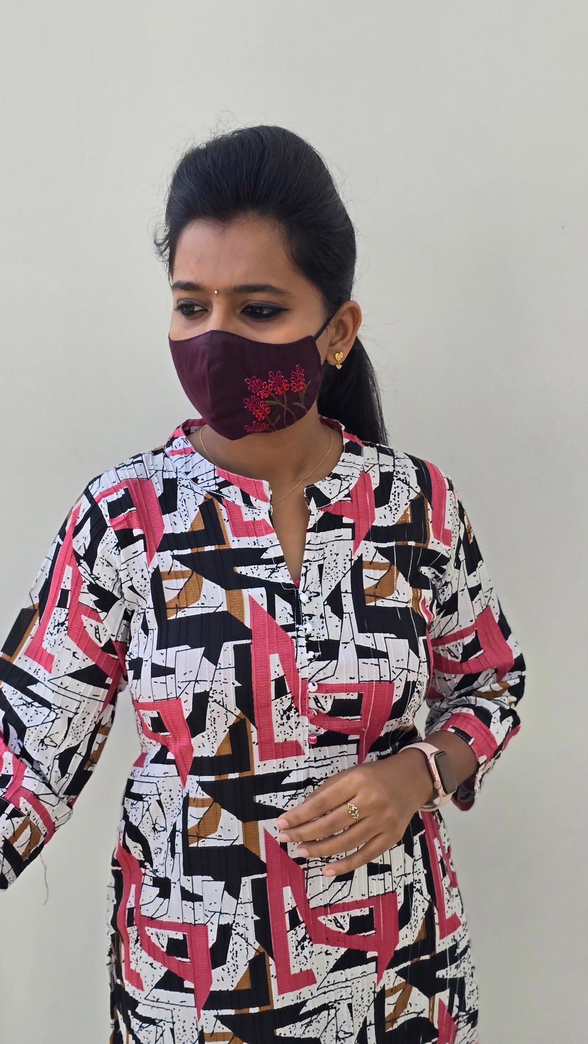 Office Wear Popcorn Kurti (2211)c