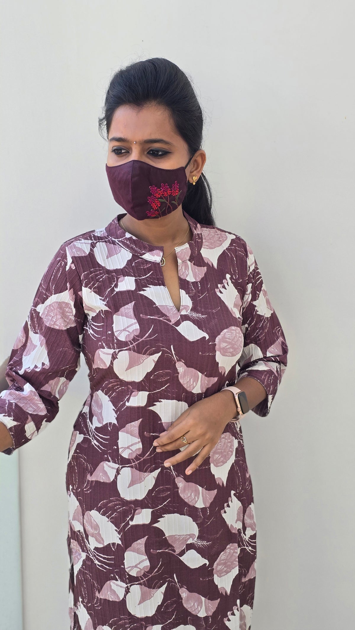 Office Wear Popcorn Kurti (2210)(C)