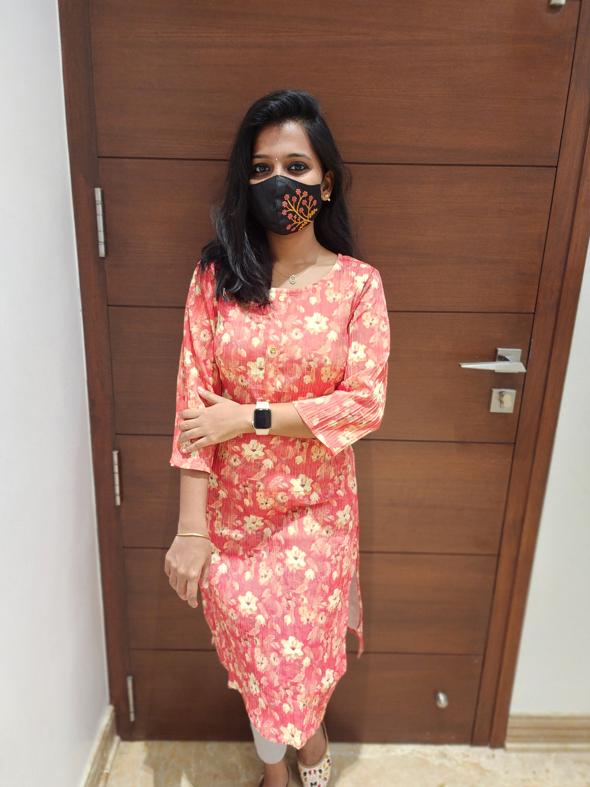 Office Wear Popcorn Kurti (2601)(C)