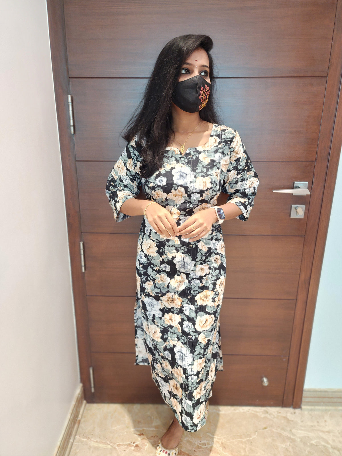 Office Wear Popcorn Kurti (3555)(c)