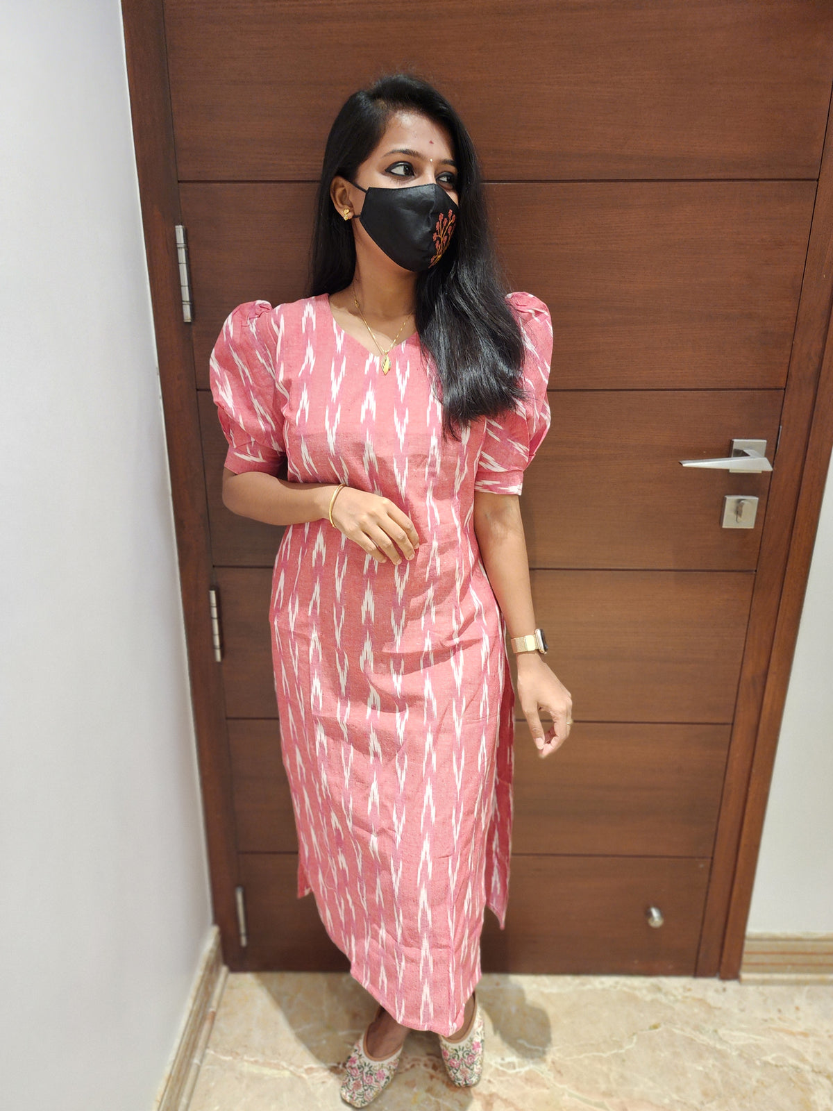 Ikkat Cotton Kurti (4826)(c)