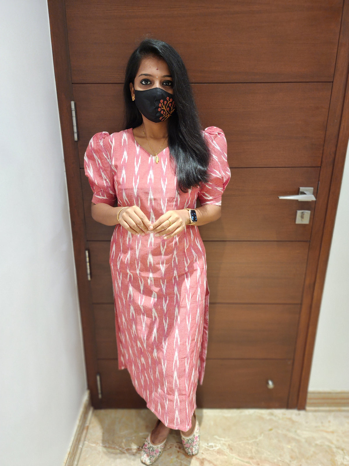 Ikkat Cotton Kurti (4826)(c)