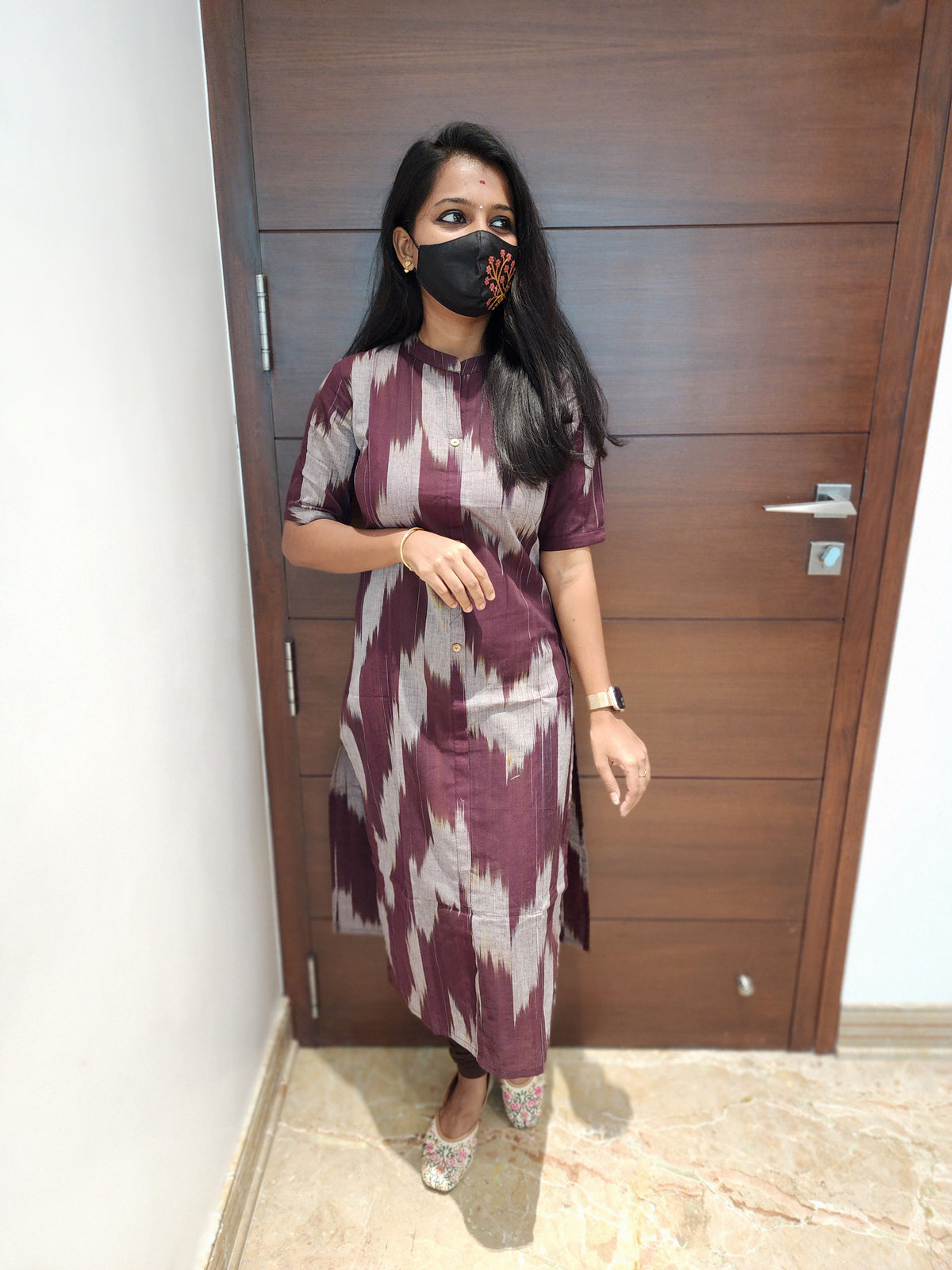 Ikkat Cotton Kurti (5091)