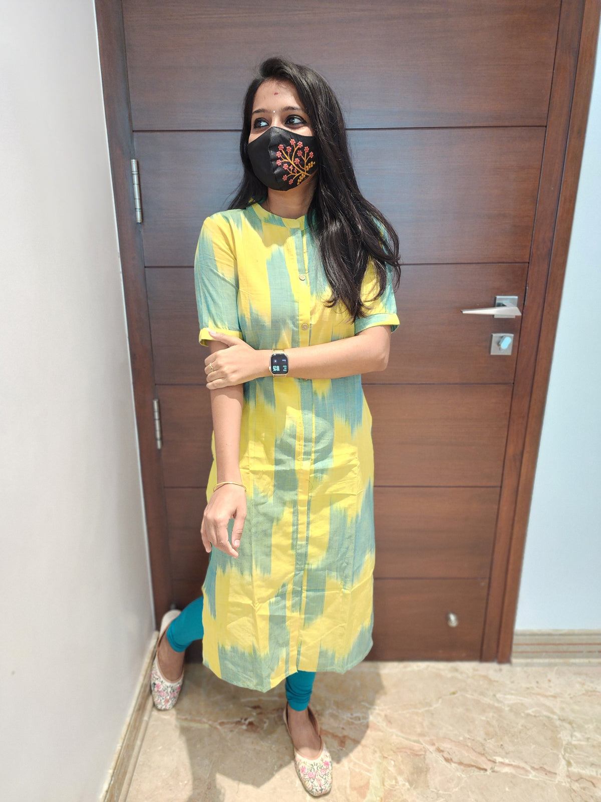 Ikkat Cotton Kurti (5093)