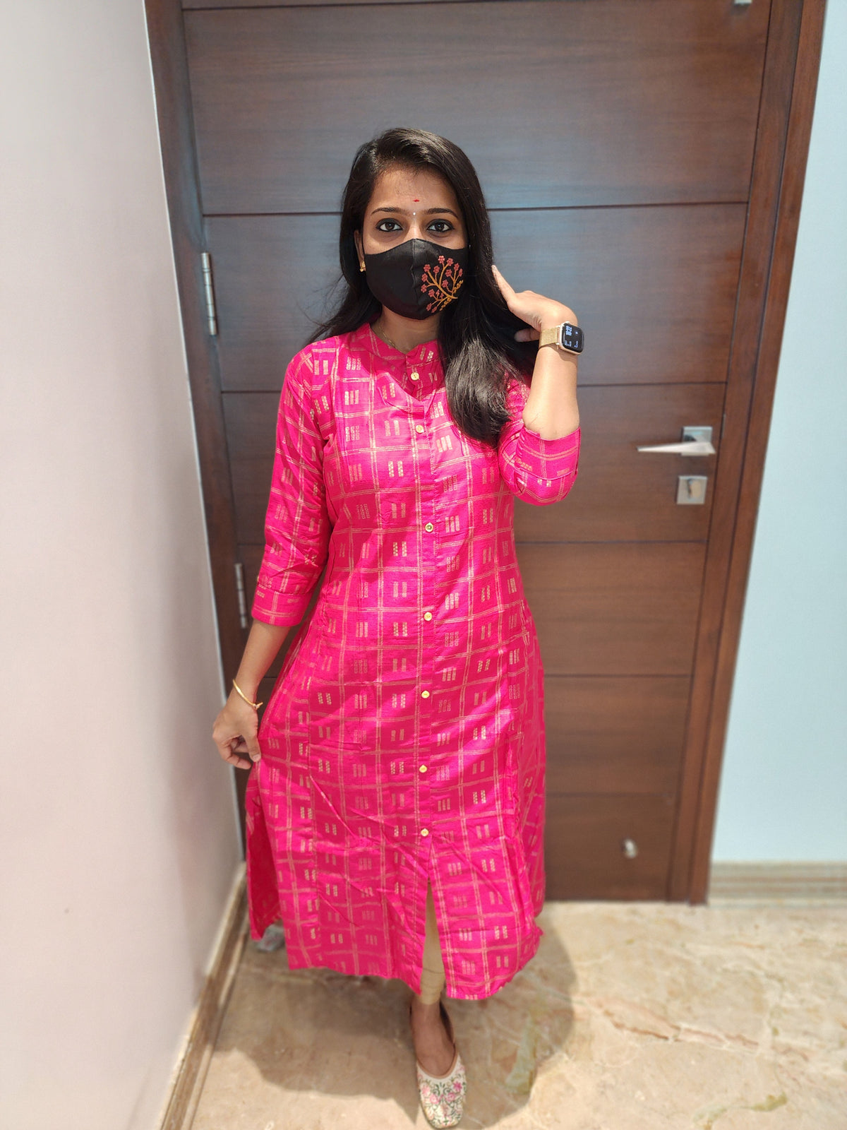 Office Wear Kurti (5995)(Rose Color) C