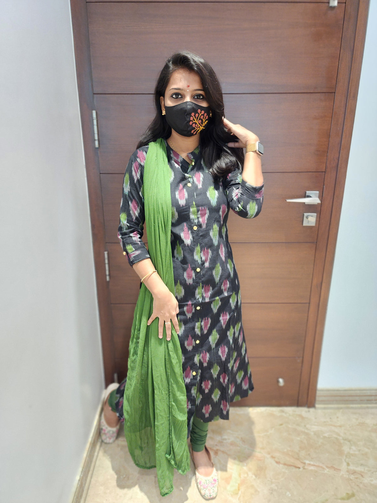 Ikkat Cotton Kurti (6827)