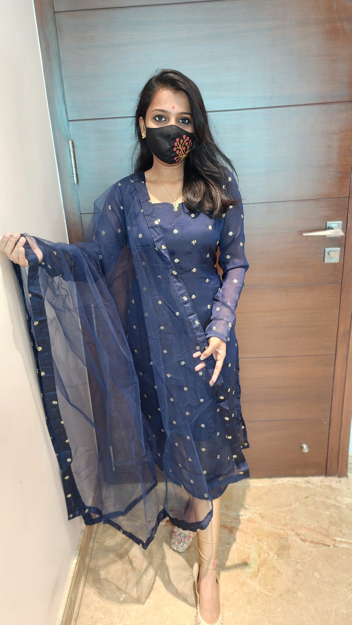 Salwar set (Kurti+Net Dupatta) (6786)