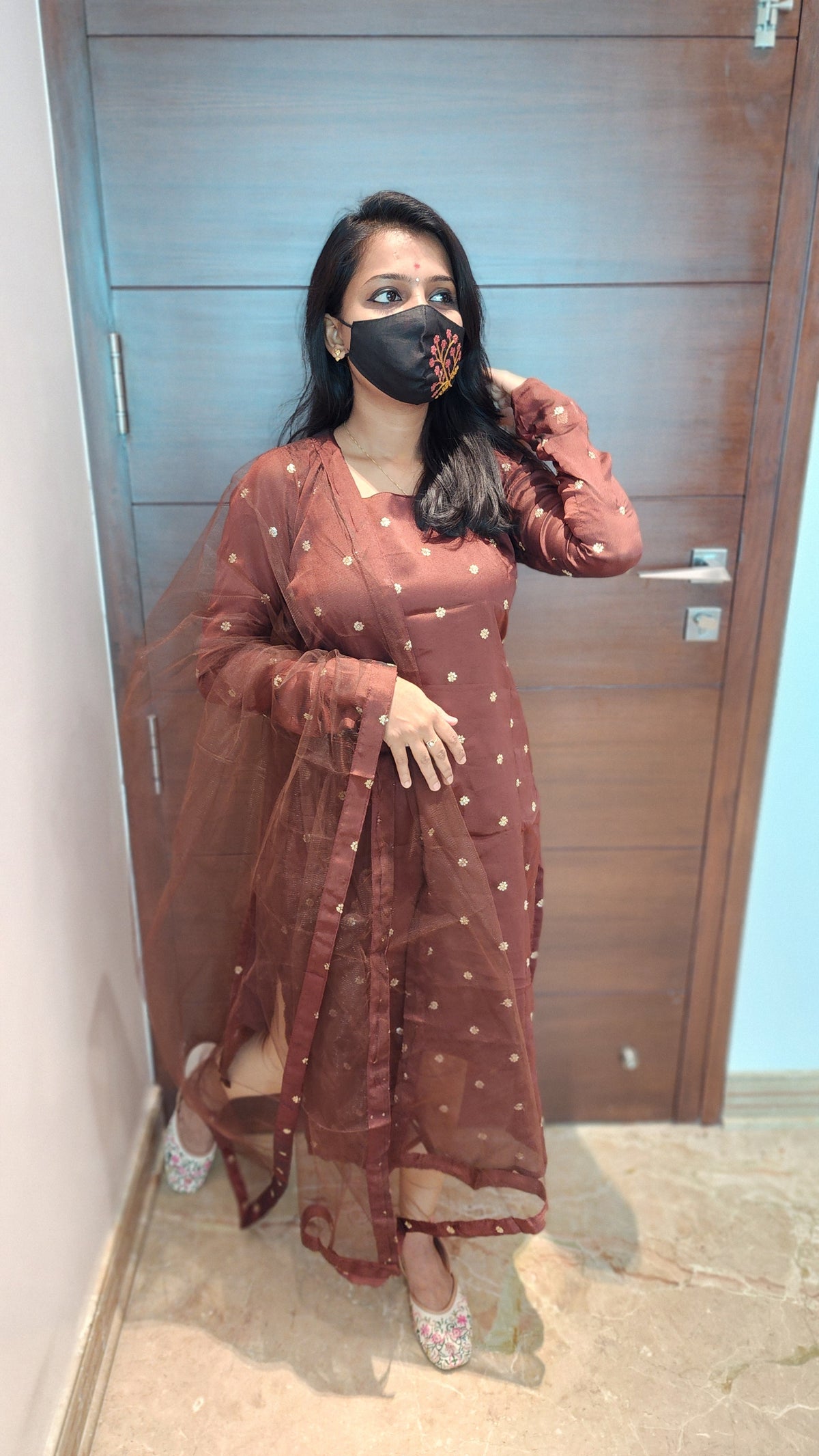 Salwar set (Kurti+Net Dupatta) (6788)