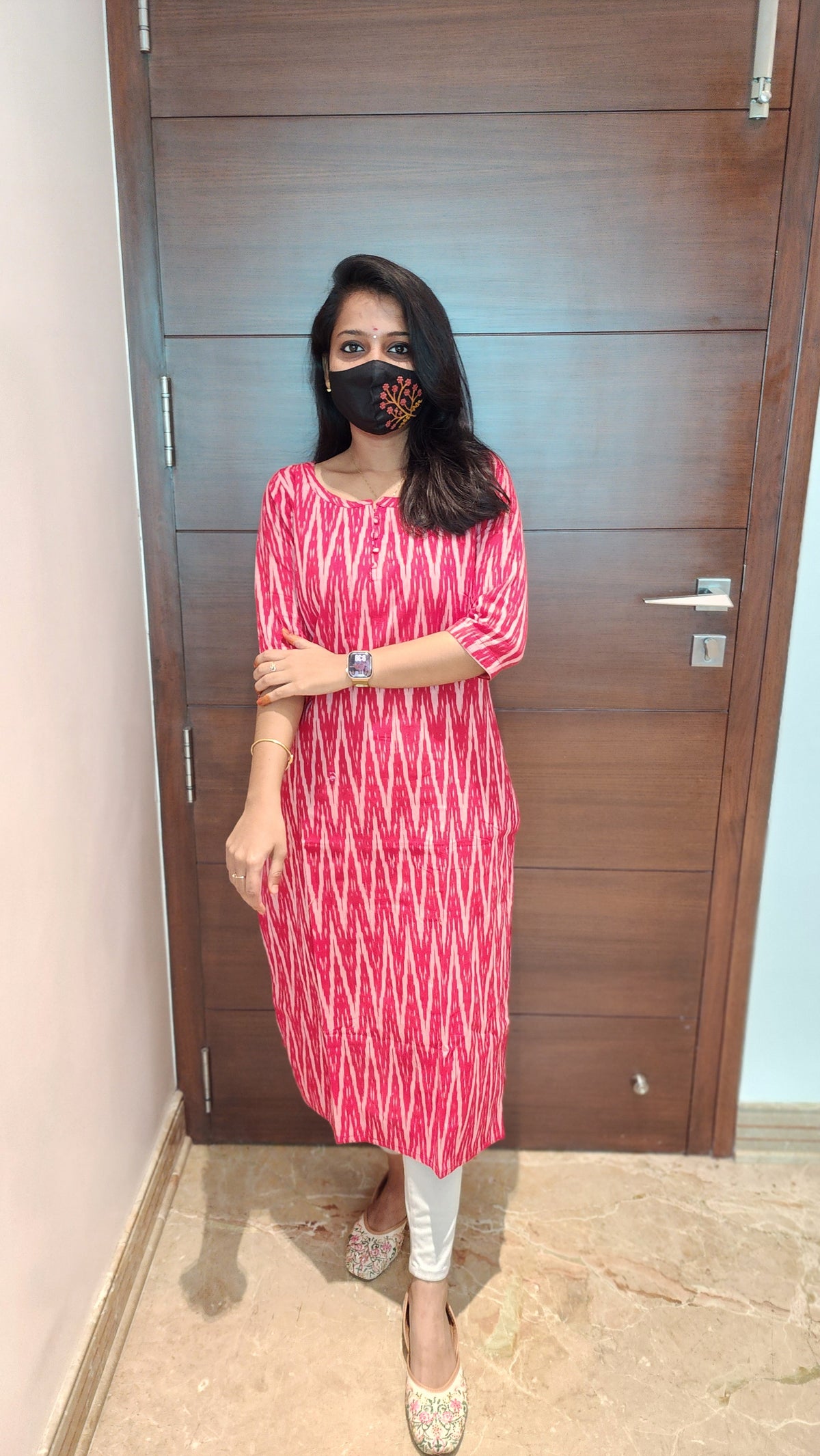 Ikkat Cotton Kurti (8066)