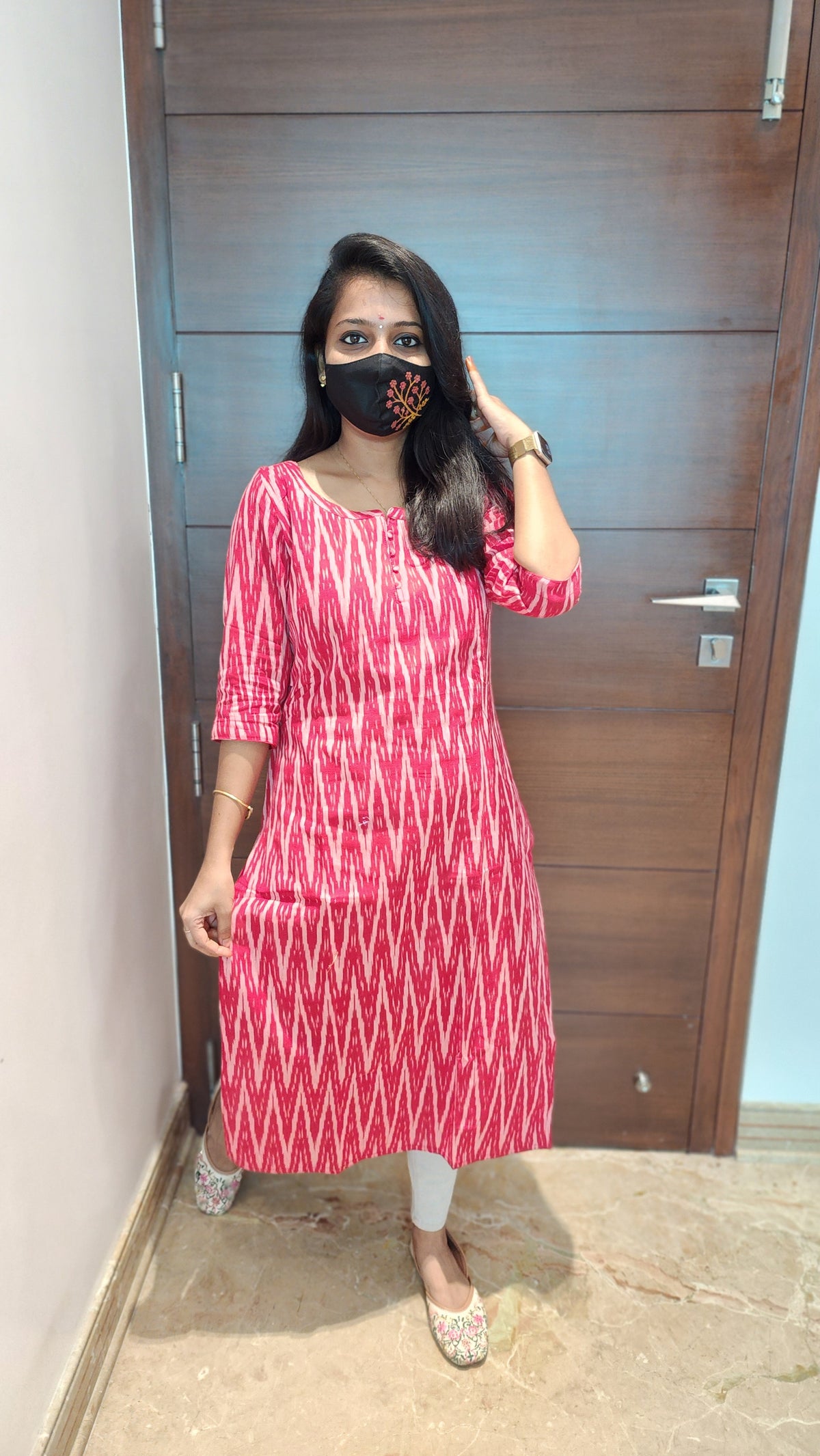Ikkat Cotton Kurti (8066)