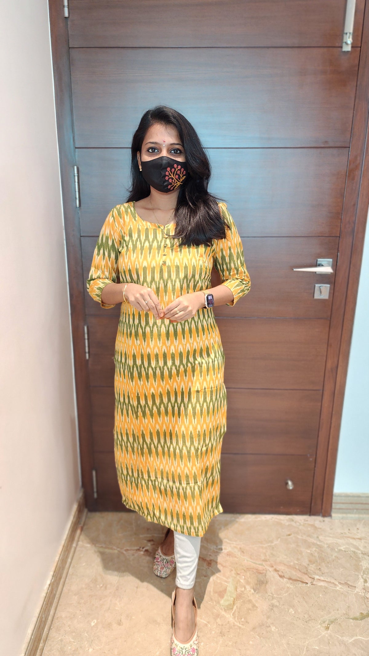 Ikkat Cotton Kurti (8067)