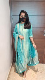 Ethnic Salwar Set (Kurti+Dupatta)(7502)7