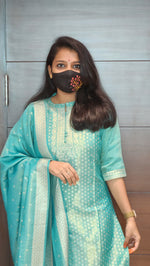 Ethnic Salwar Set (Kurti+Dupatta)(7502)7