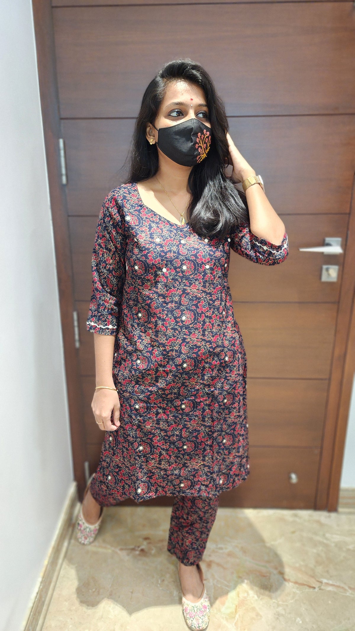 Ajrakh print-Cord set (7700)