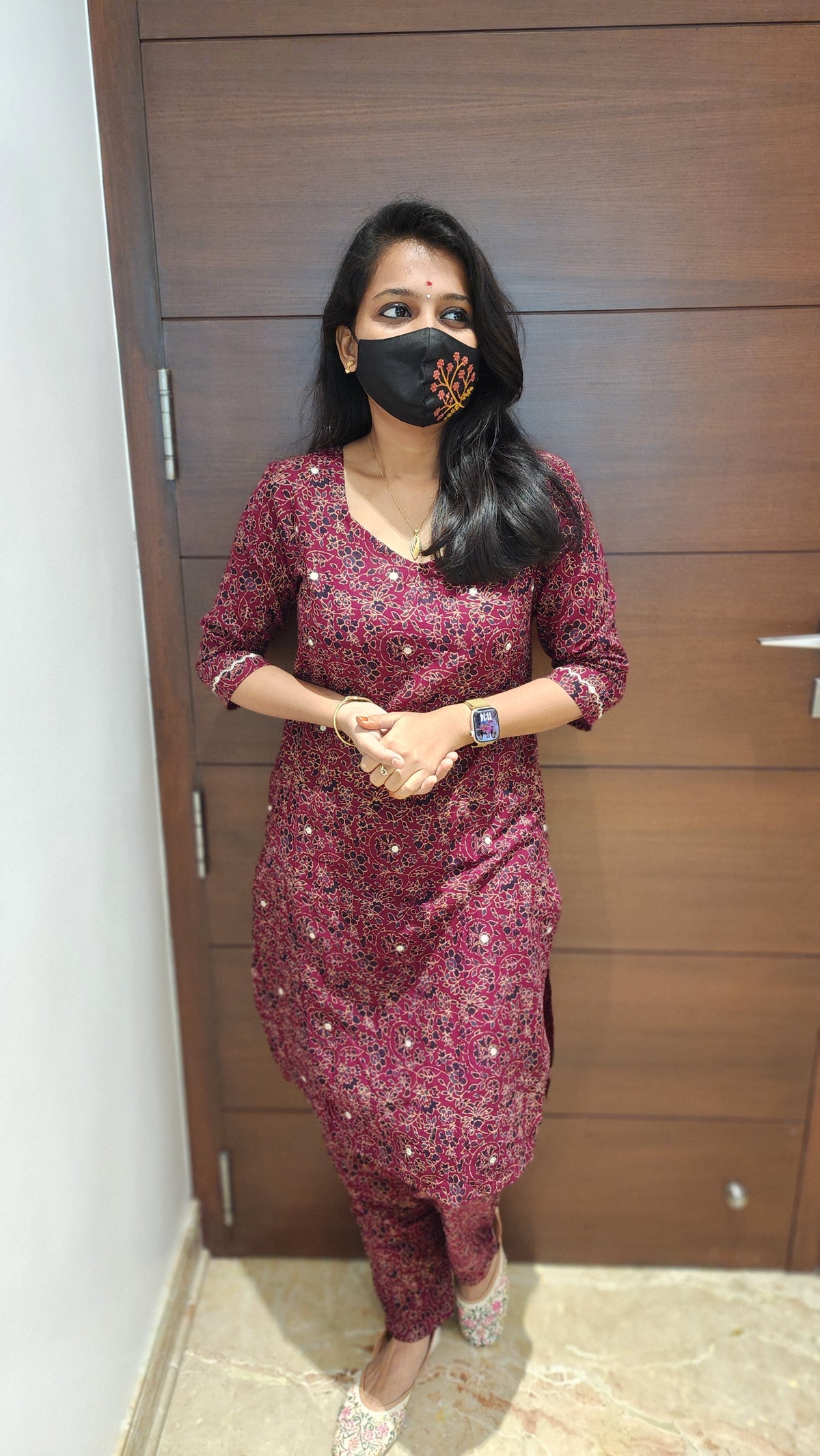 Ajrakh print-Cord set (7701)