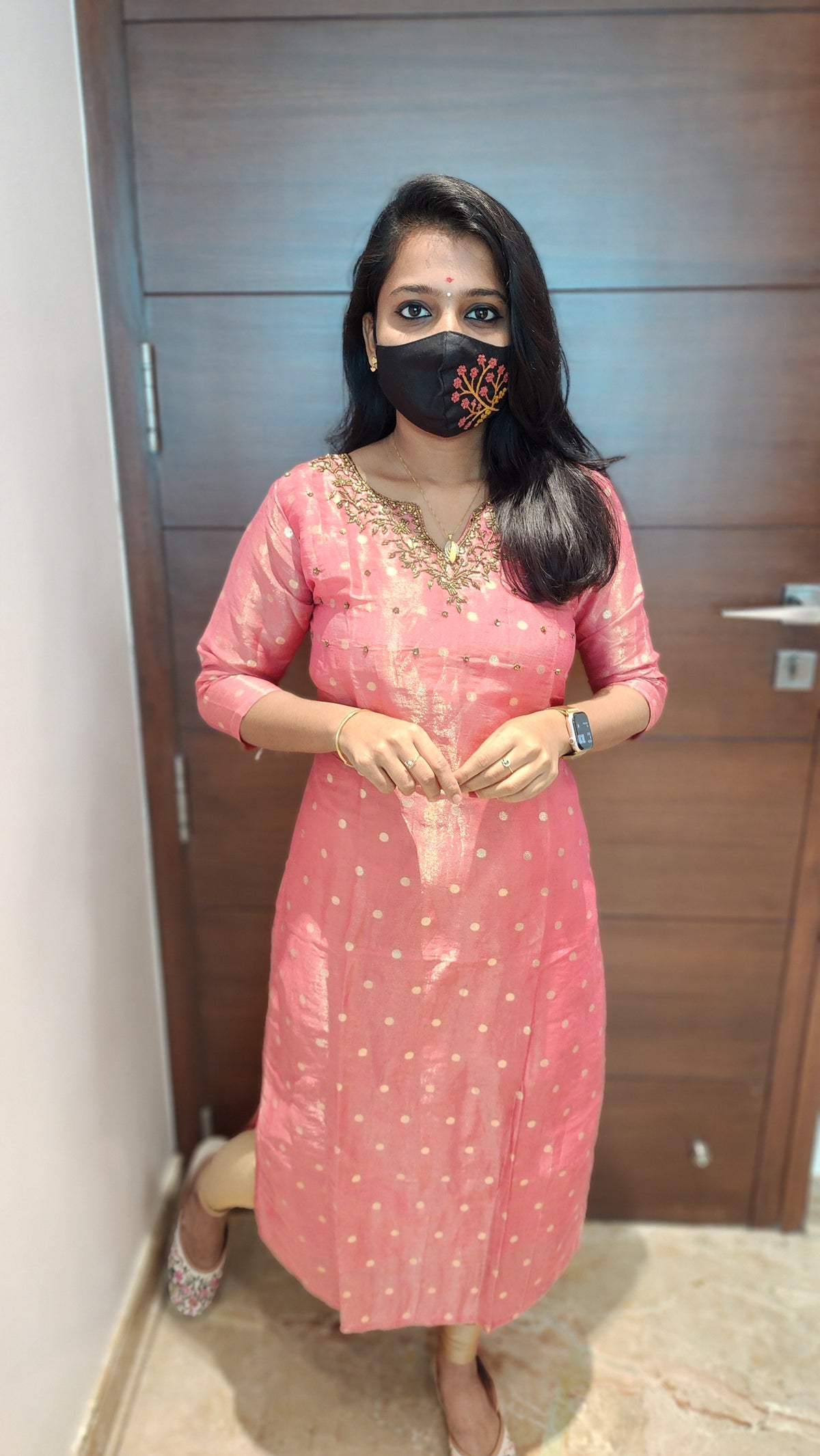 Festive Glow Polka Kurti (7880)