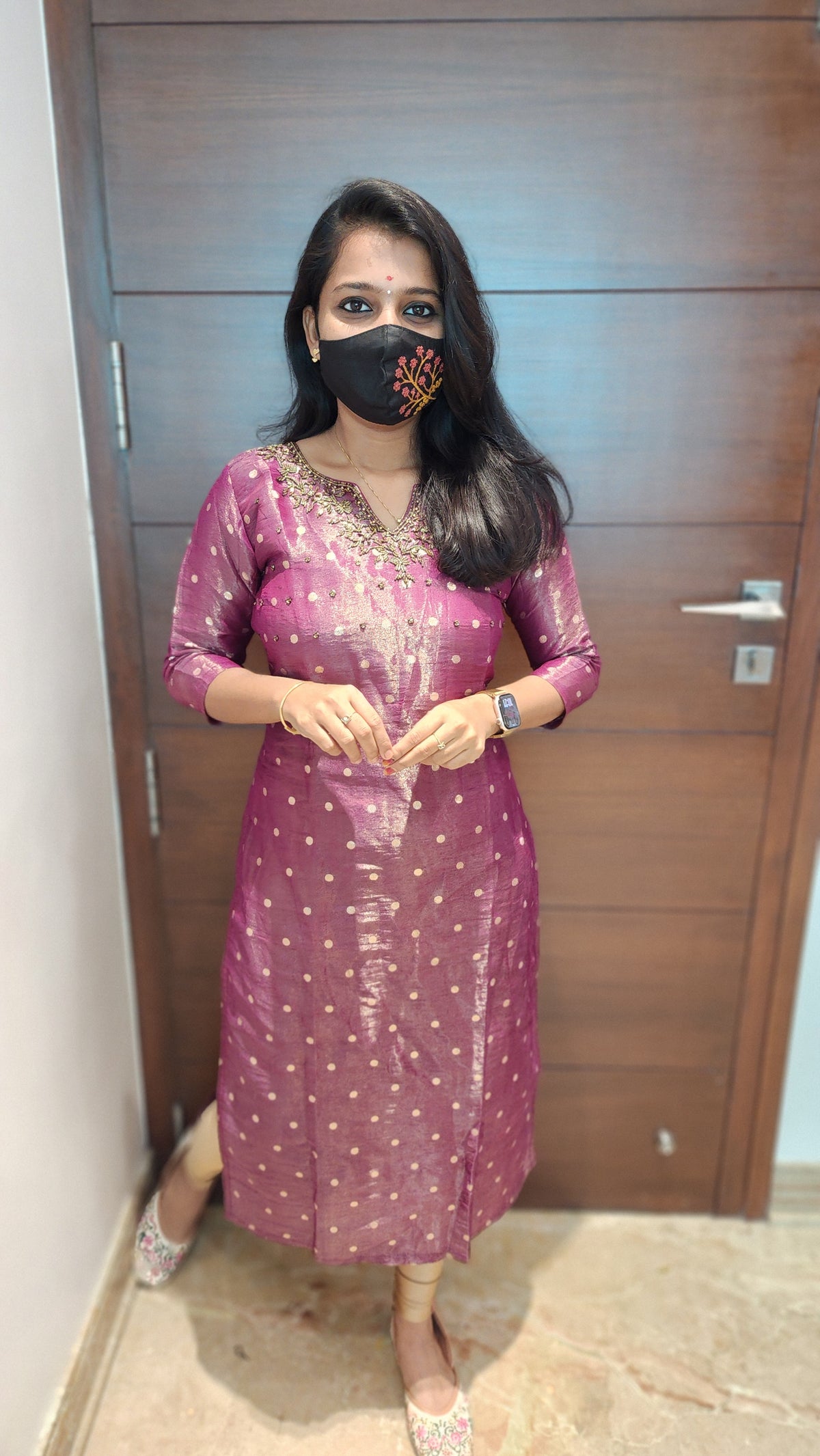 Festive Glow Polka Kurti (7879)