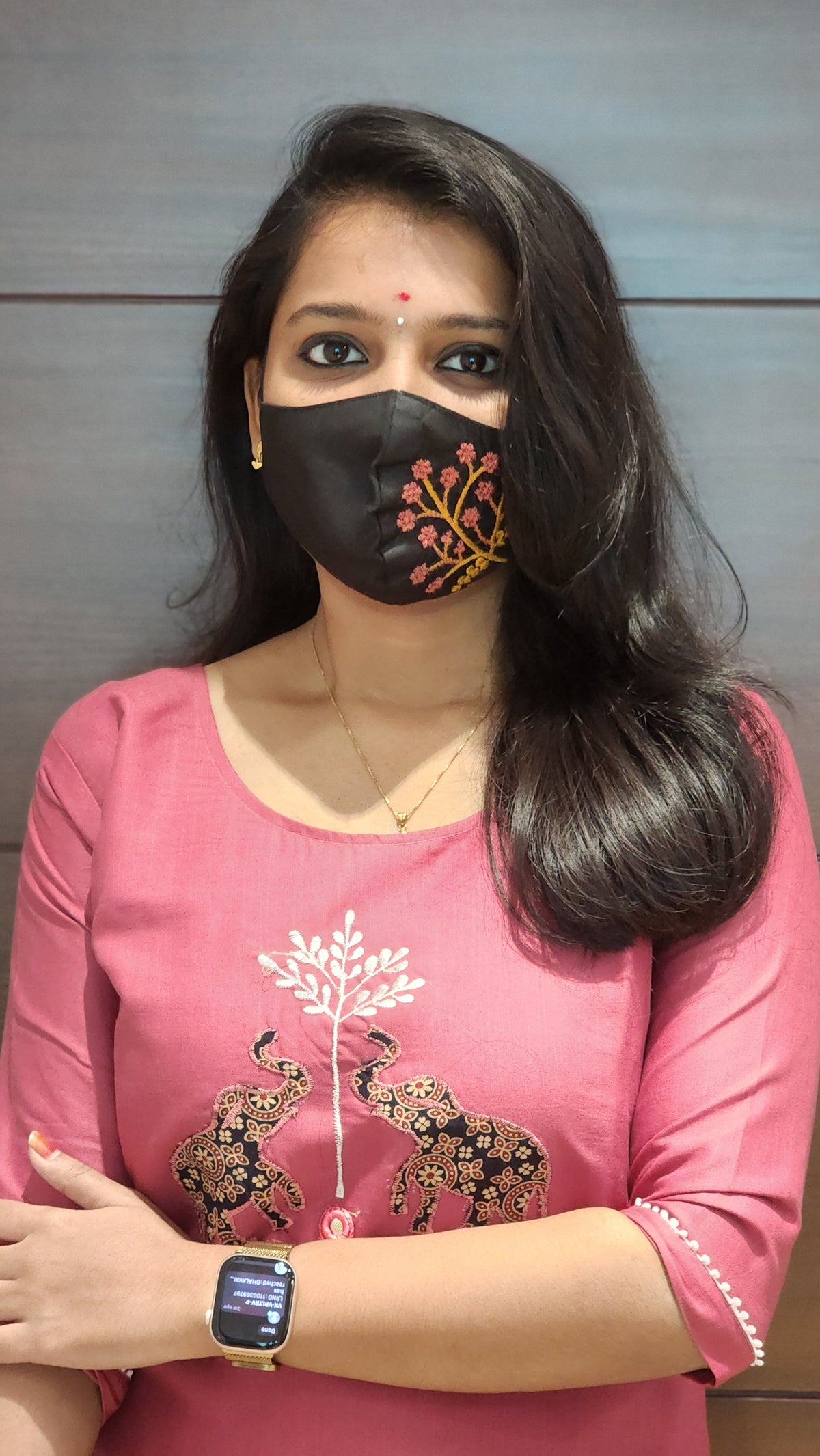 Hand embroidery kurti -Elephant Theme (7912)