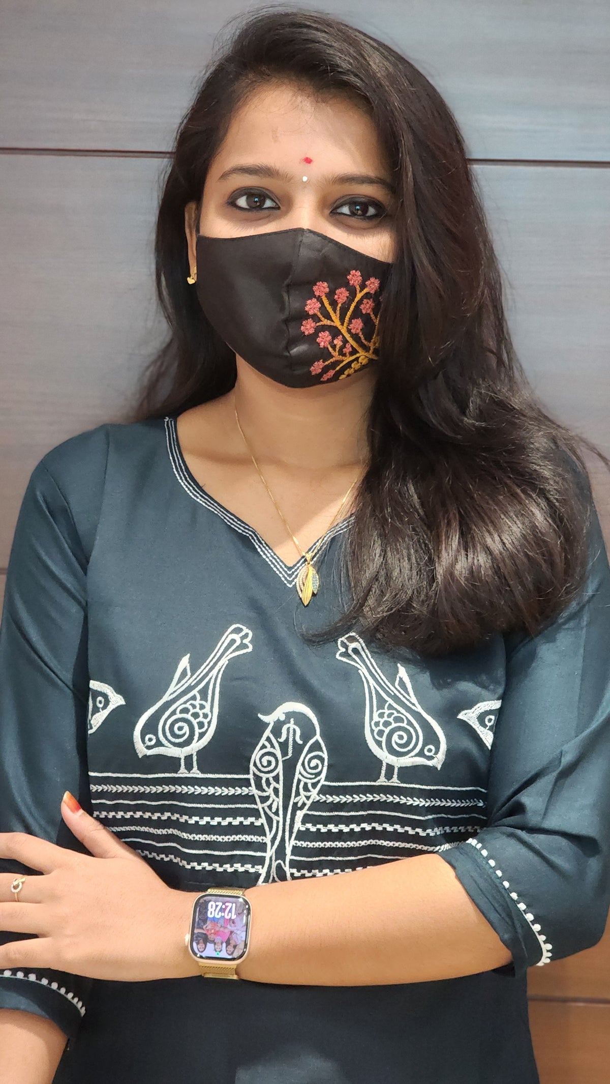 Hand embroidery kurti - Bird Theme (7915)