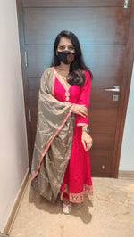 Red-Anarkali Salwar Set(8056)c