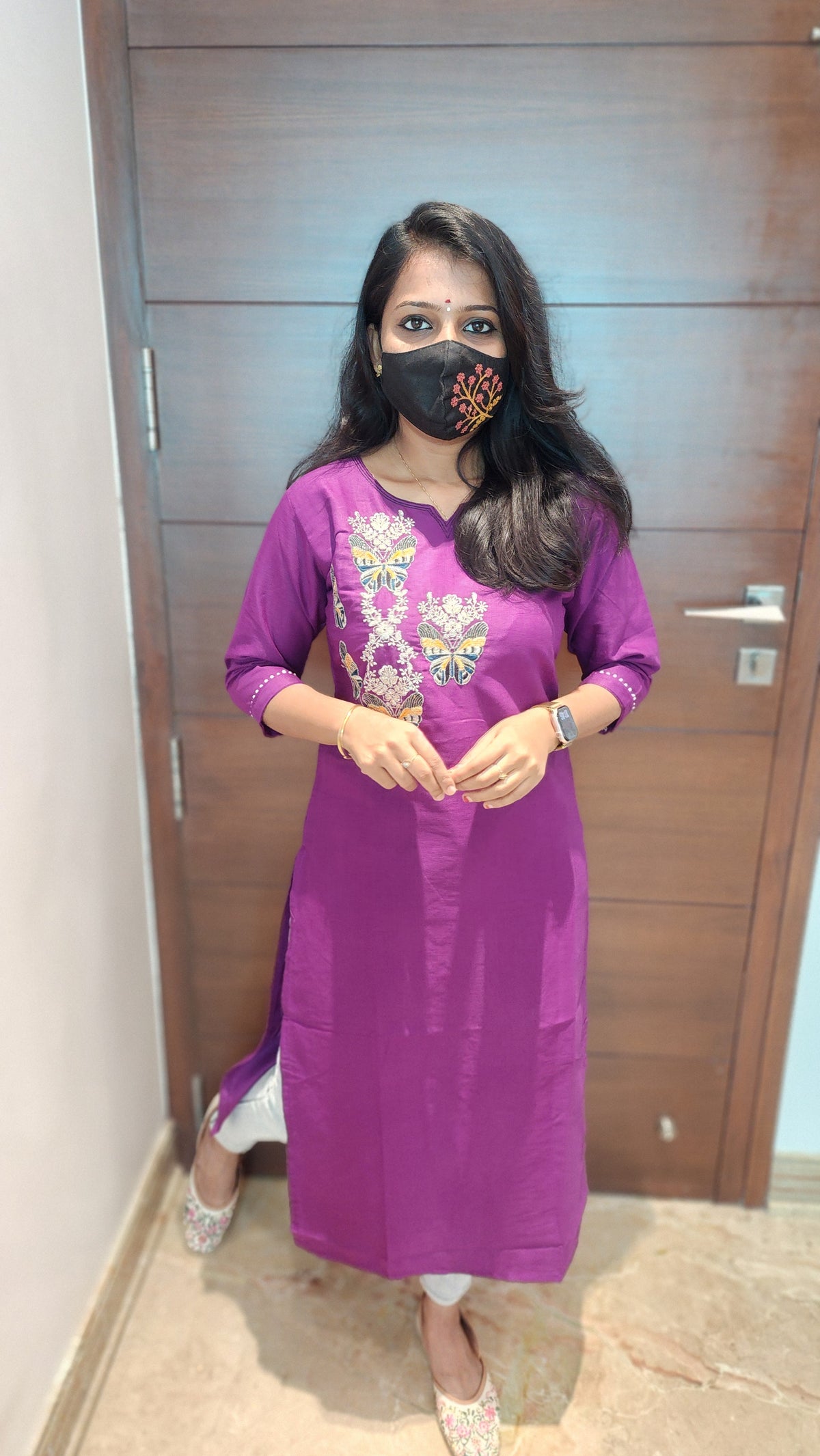 Hand embroidery kurti -Butterfly Theme(8315)