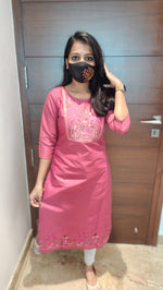 Hand embroidery kurti - Nature Theme(8317)