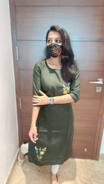 Hand embroidery kurti - Flower Theme(8318)