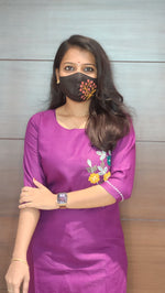 Hand embroidery kurti - Flower Theme(8319)