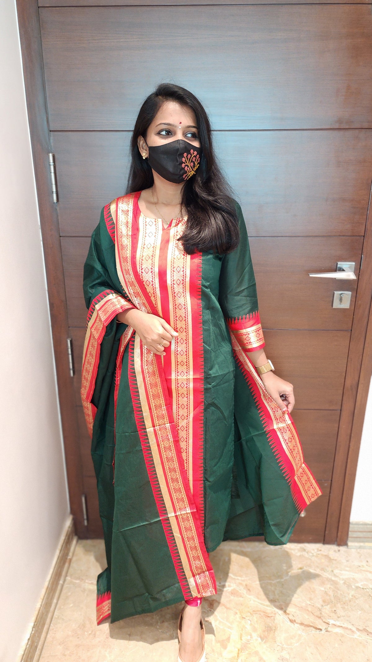 Salwar Set (kurti+Dupatta) (8394)