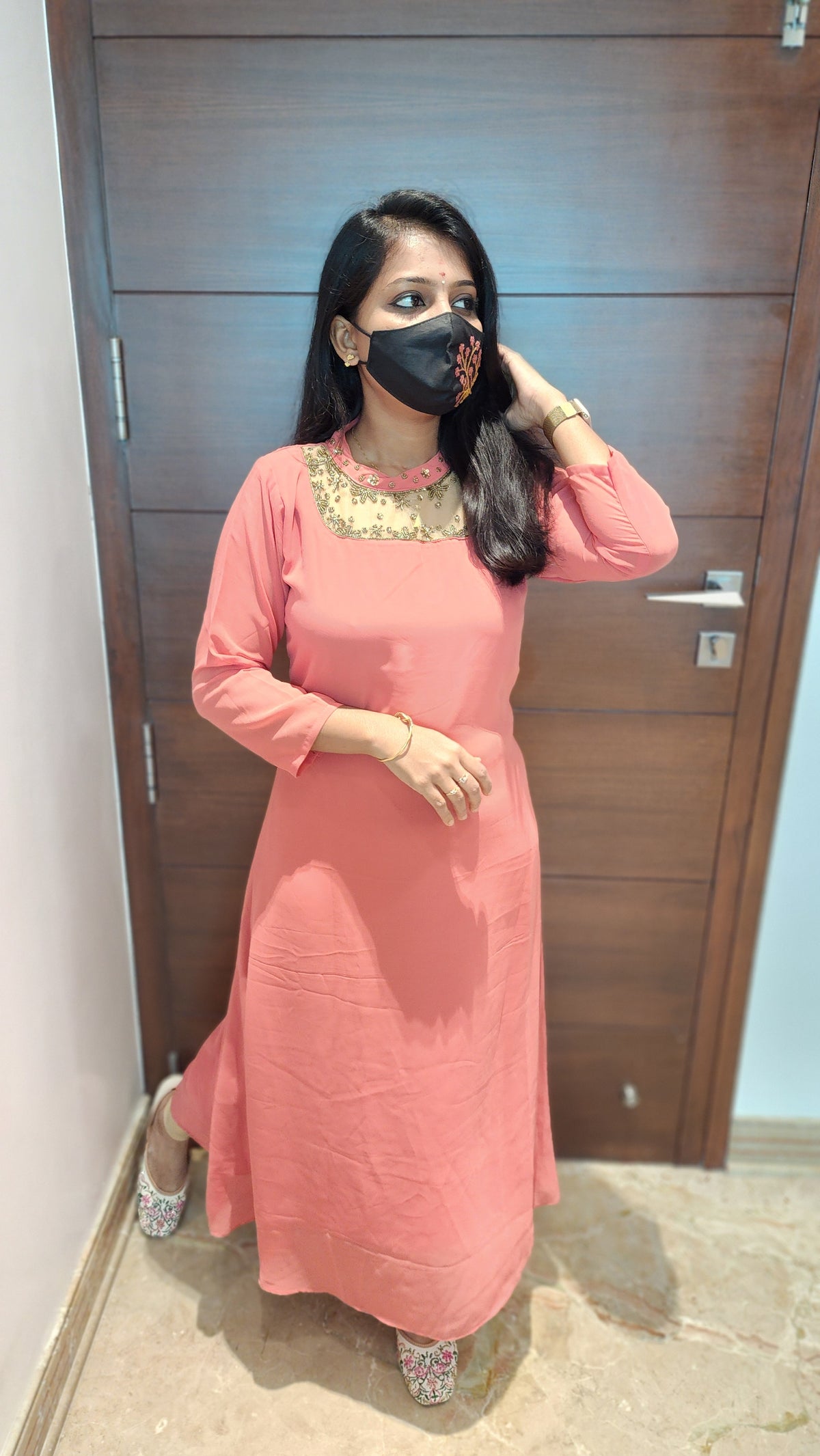 *Jewel Neck kurti (8878)*