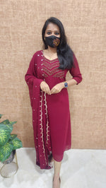 Ethnic Salwar set (Kurti+Dupatta) (9177)*