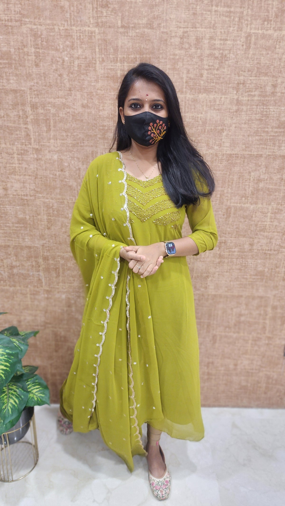 Ethnic Salwar set (Kurti+Dupatta) (9178)*