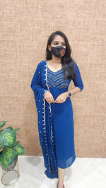 Ethnic Salwar set (Kurti+Dupatta) (9179)*