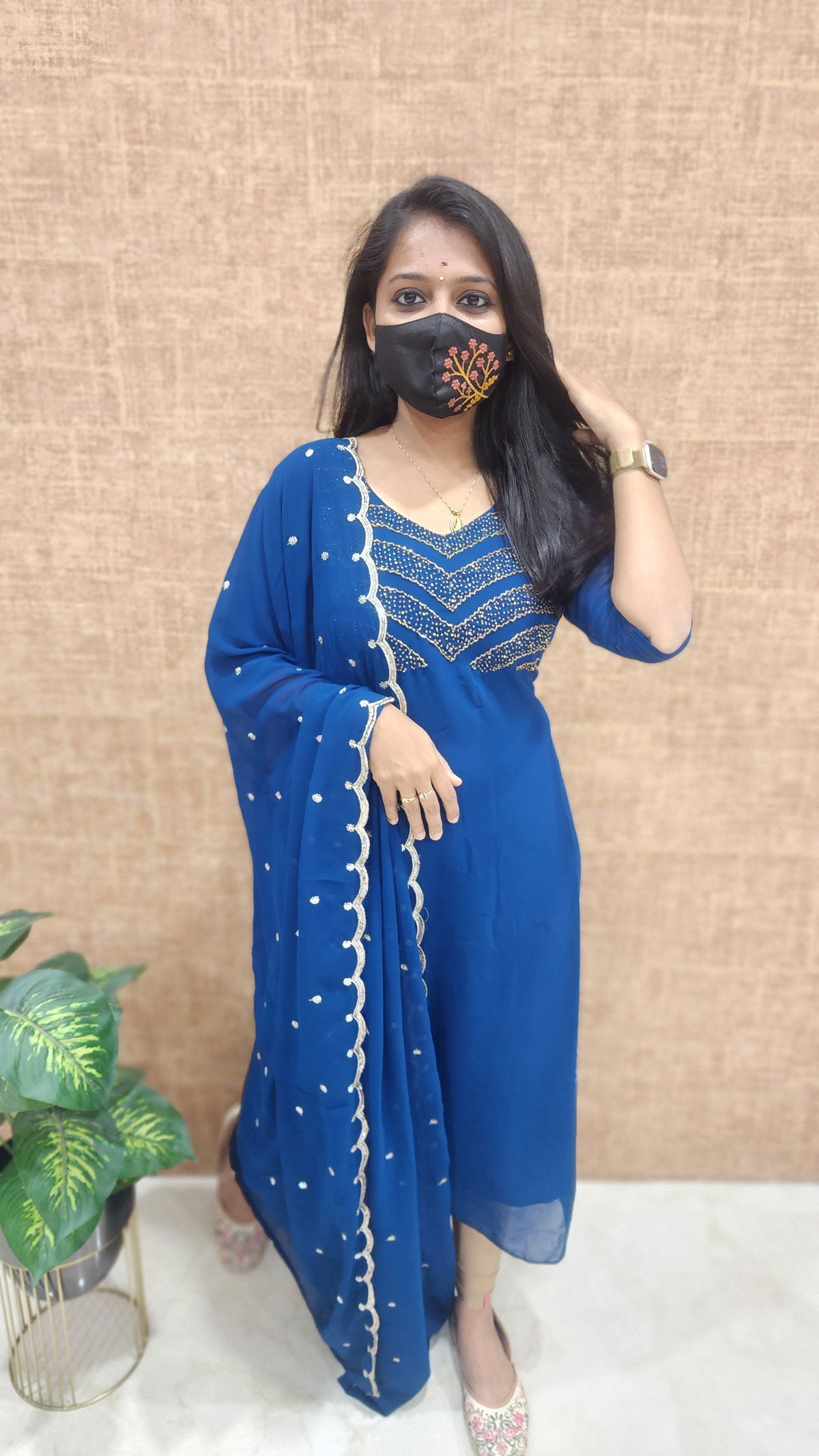 Ethnic Salwar set (Kurti+Dupatta) (9179)*