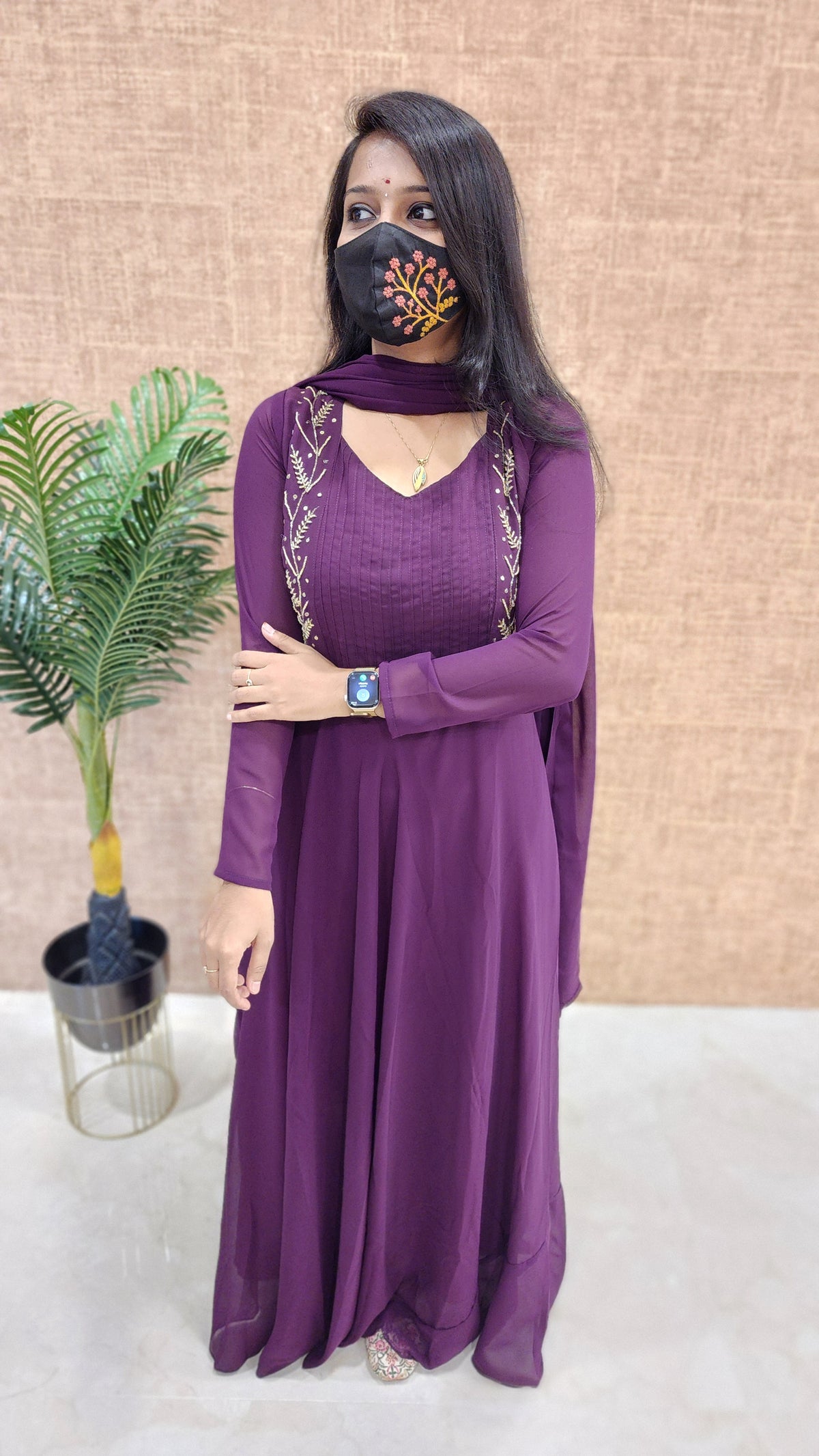 Ethnic Salwar set (Kurti+Dupatta) (9856)