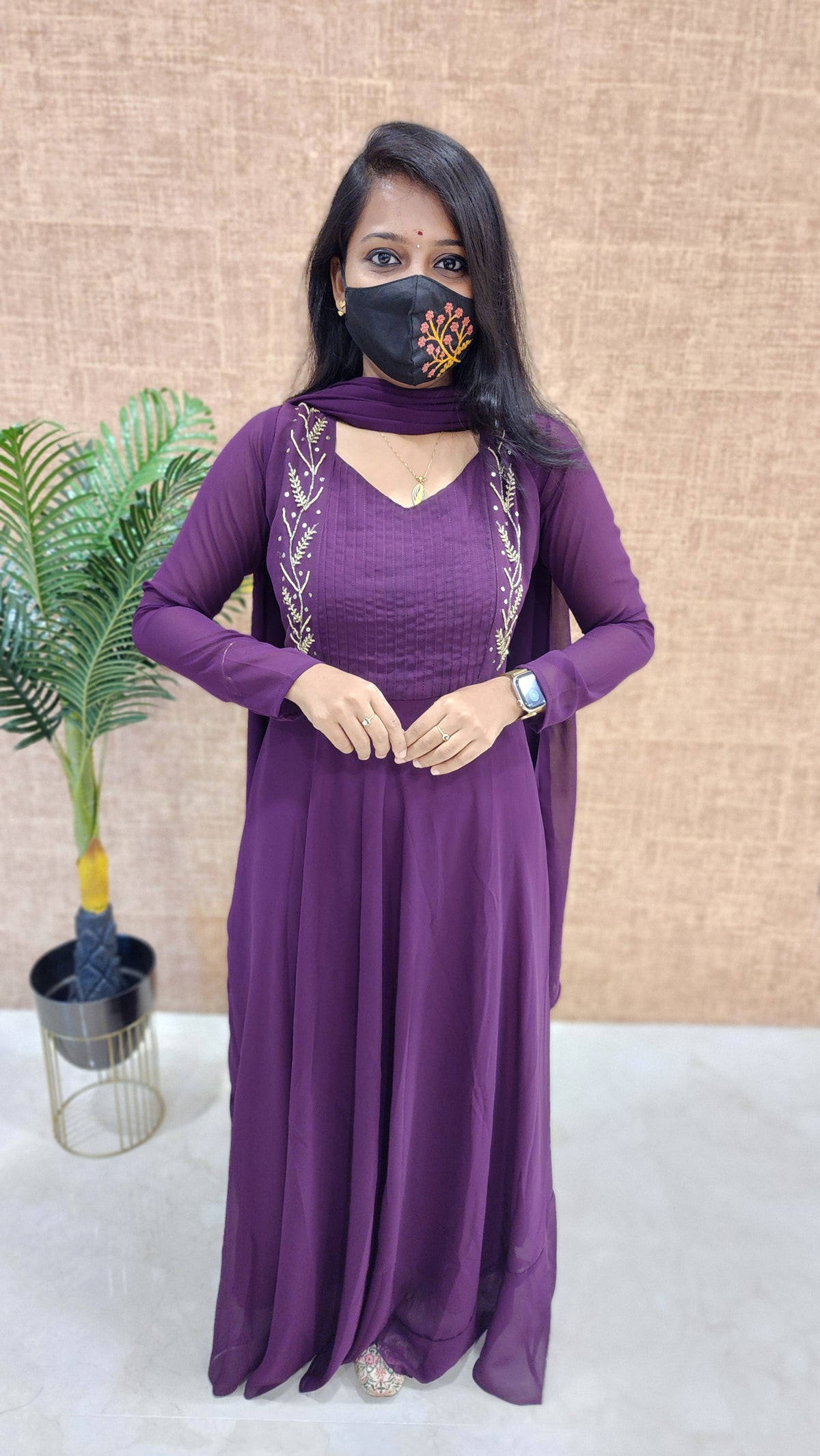 Ethnic Salwar set (Kurti+Dupatta) (9856)