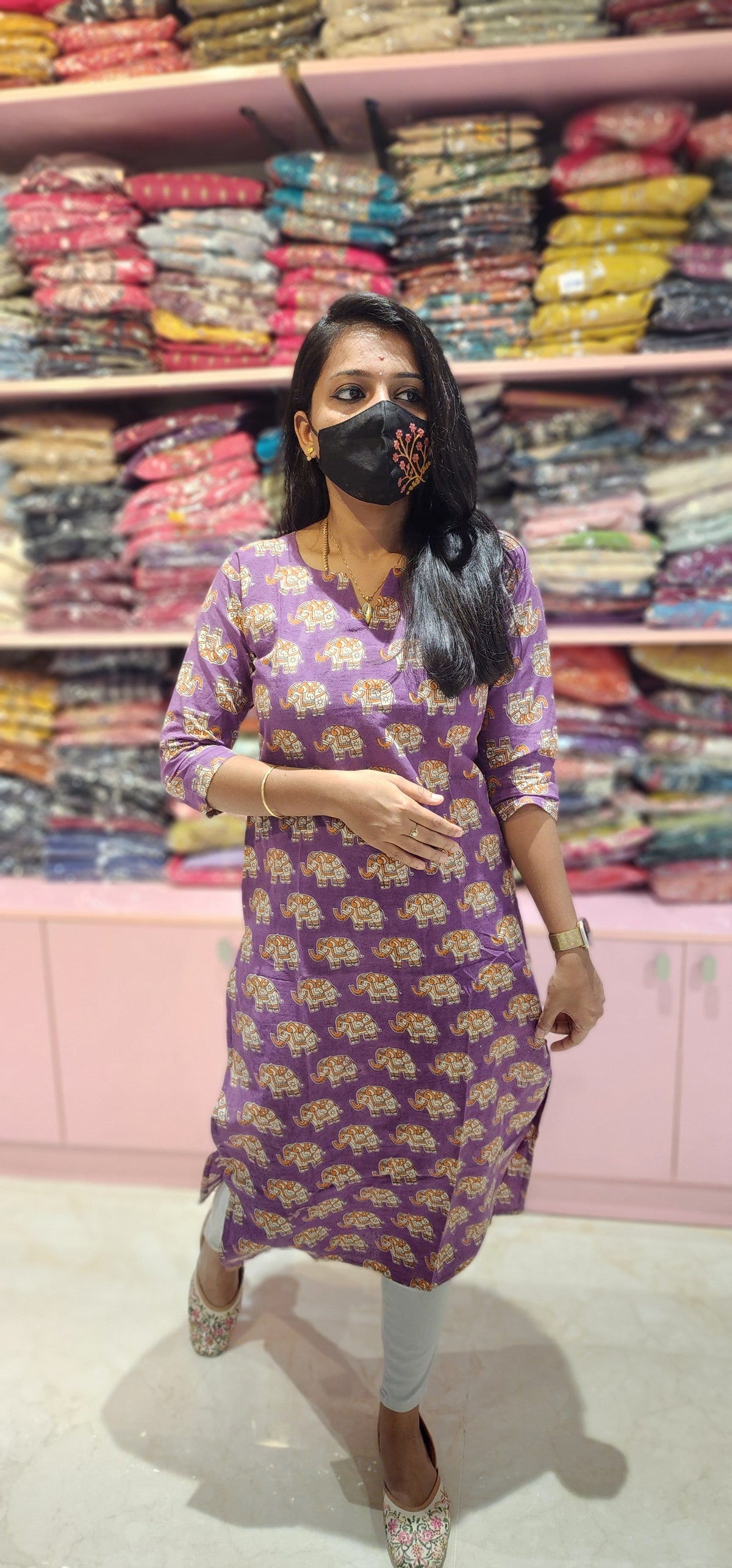 Cotton kalamkari kurti(9990)