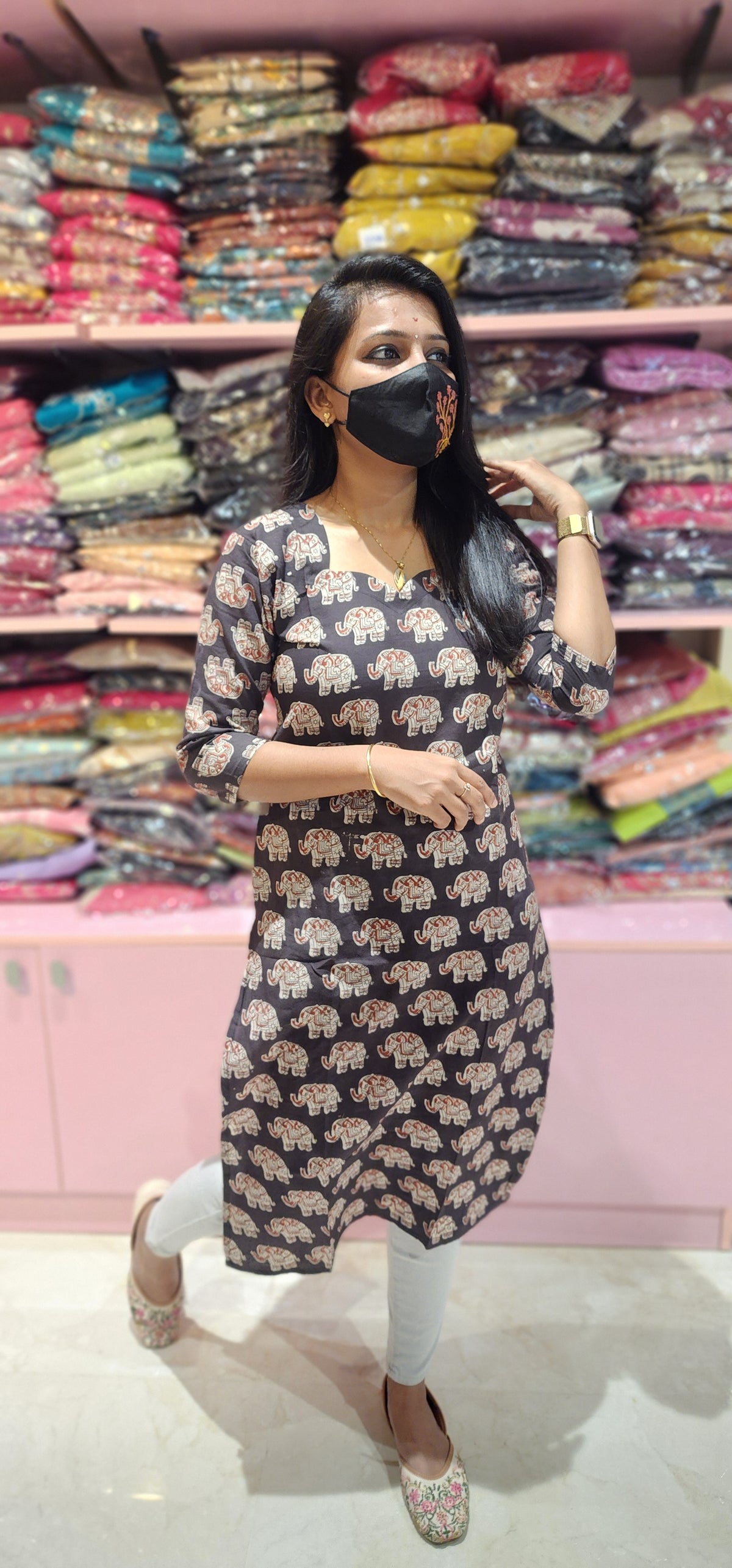 Cotton kalamkari kurti(9988)