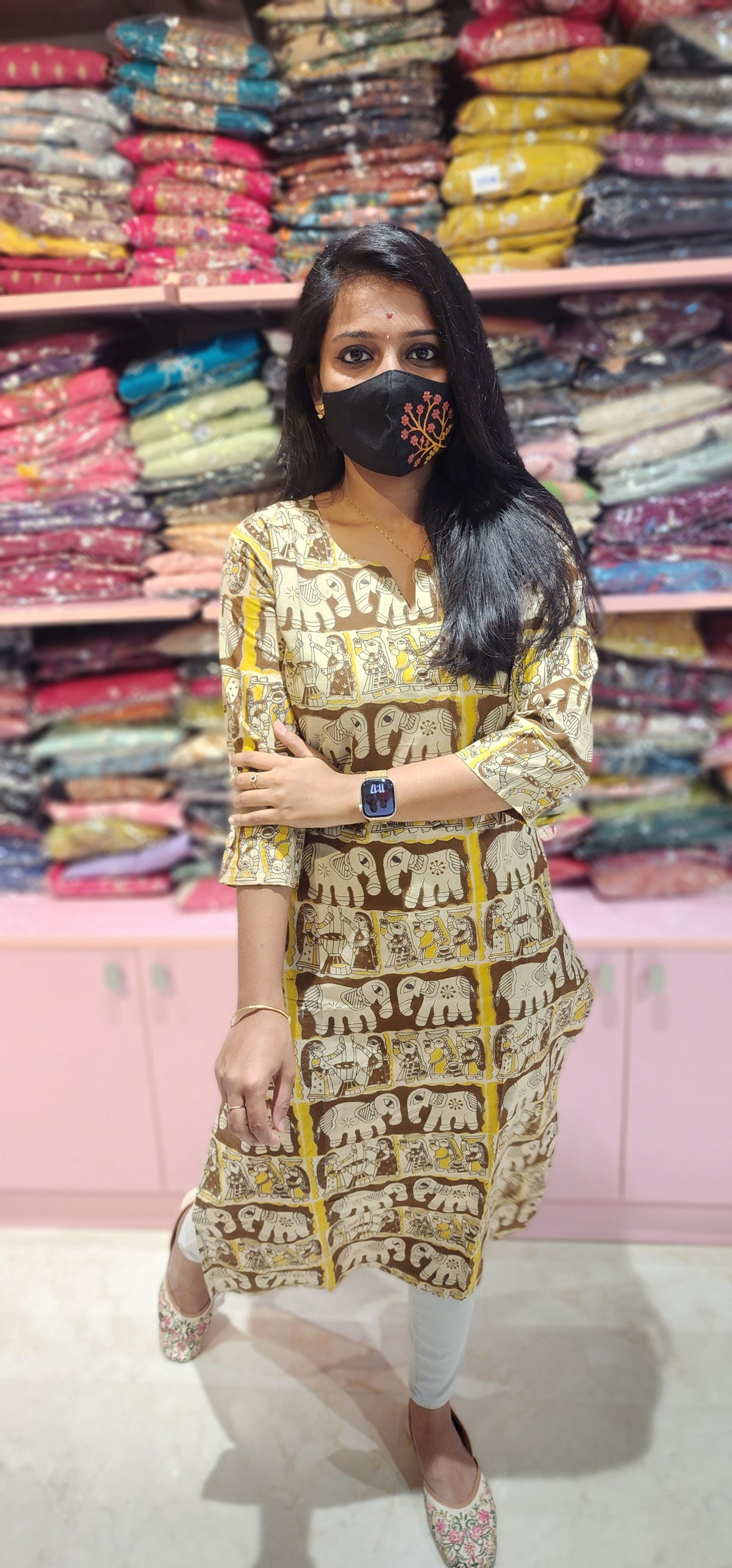Cotton kalamkari kurti(9987)