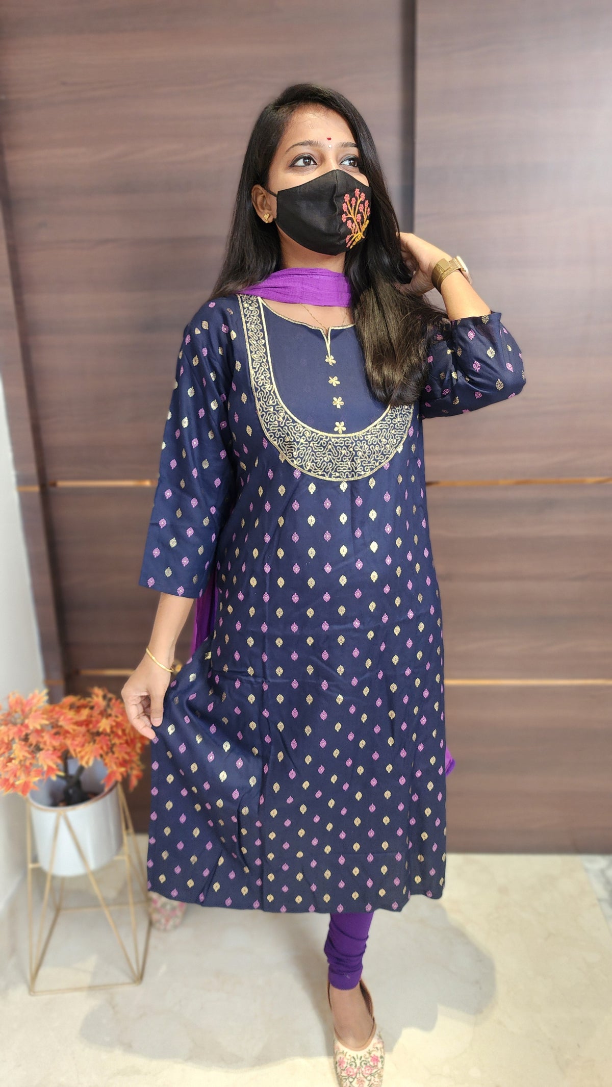 Office Wear kurti-Embroidery kurti(10032)c2
