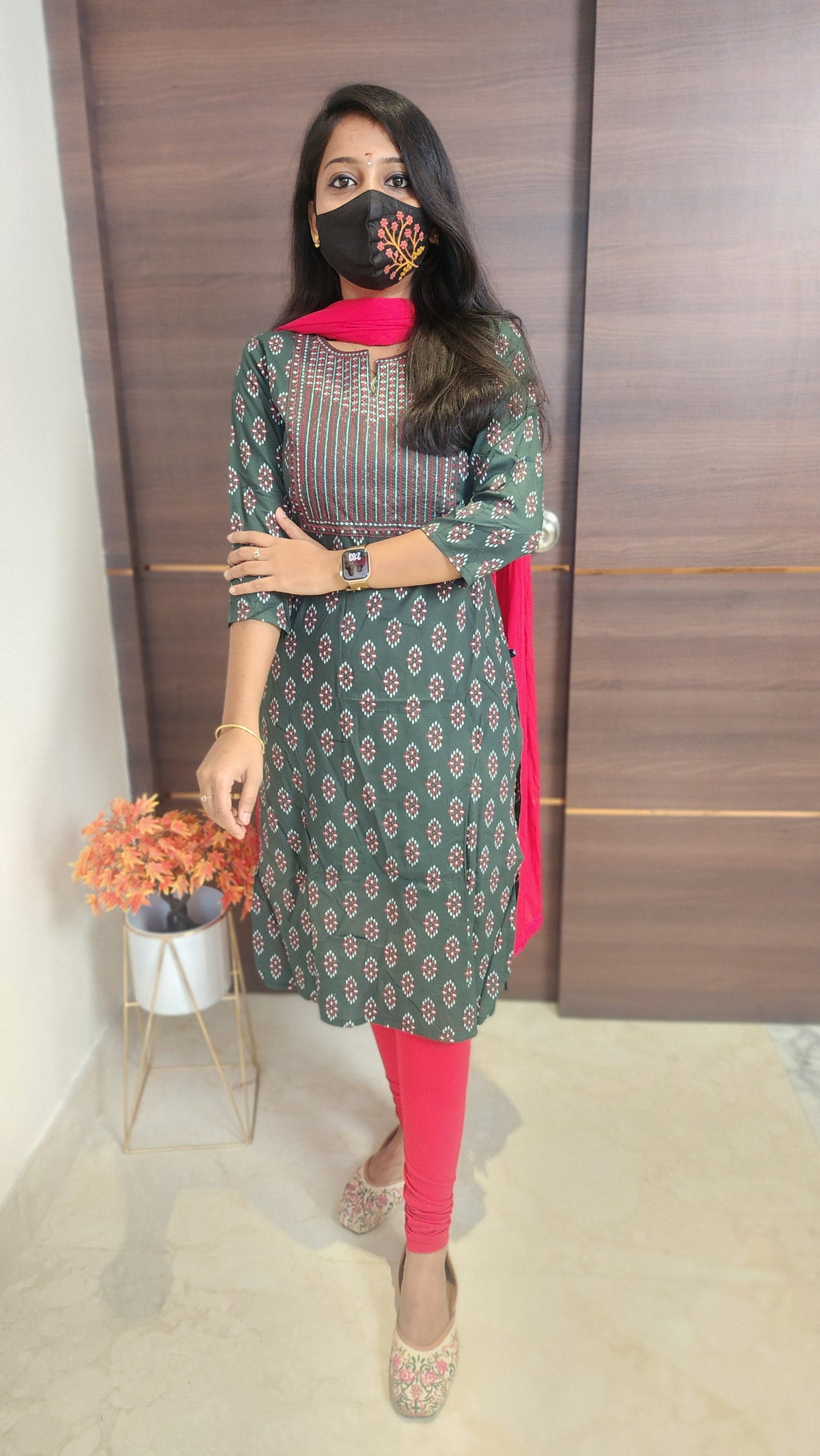 Office Wear kurti-Embroidery kurti(10034)c2