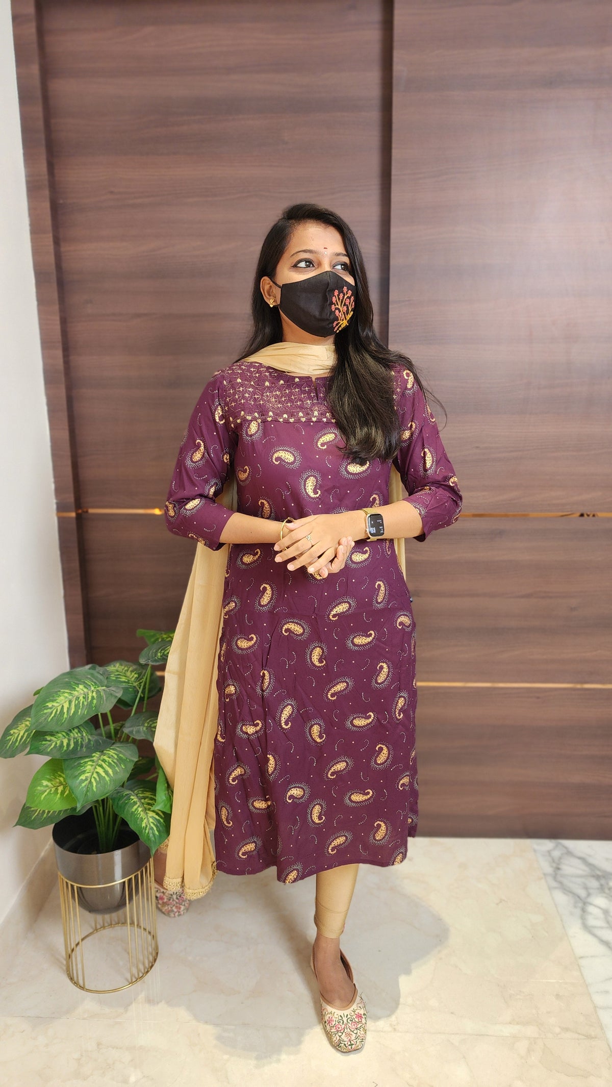 Office Wear kurti-Embroidery kurti(10152)