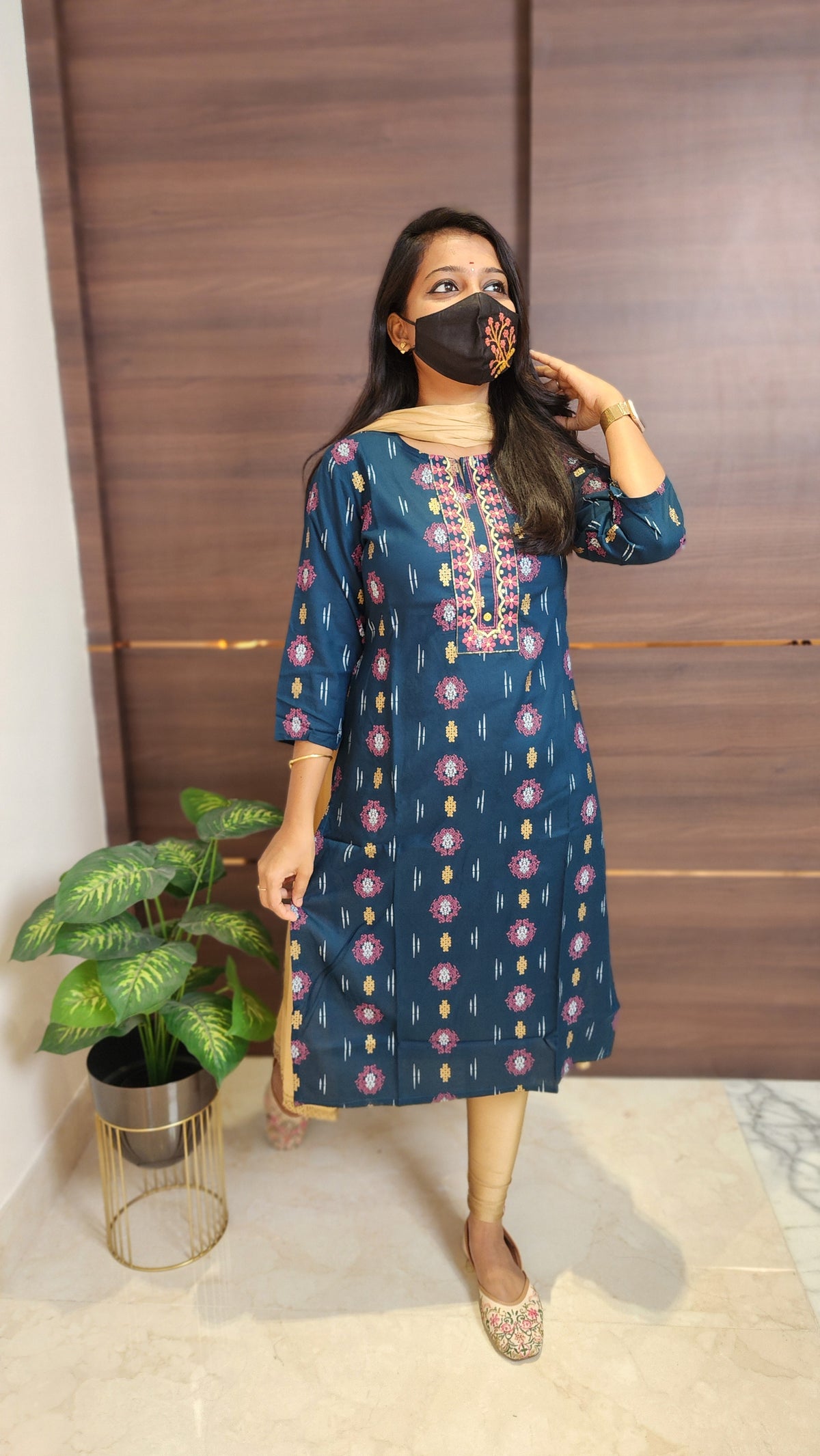 Office Wear kurti-Embroidery kurti(10155)