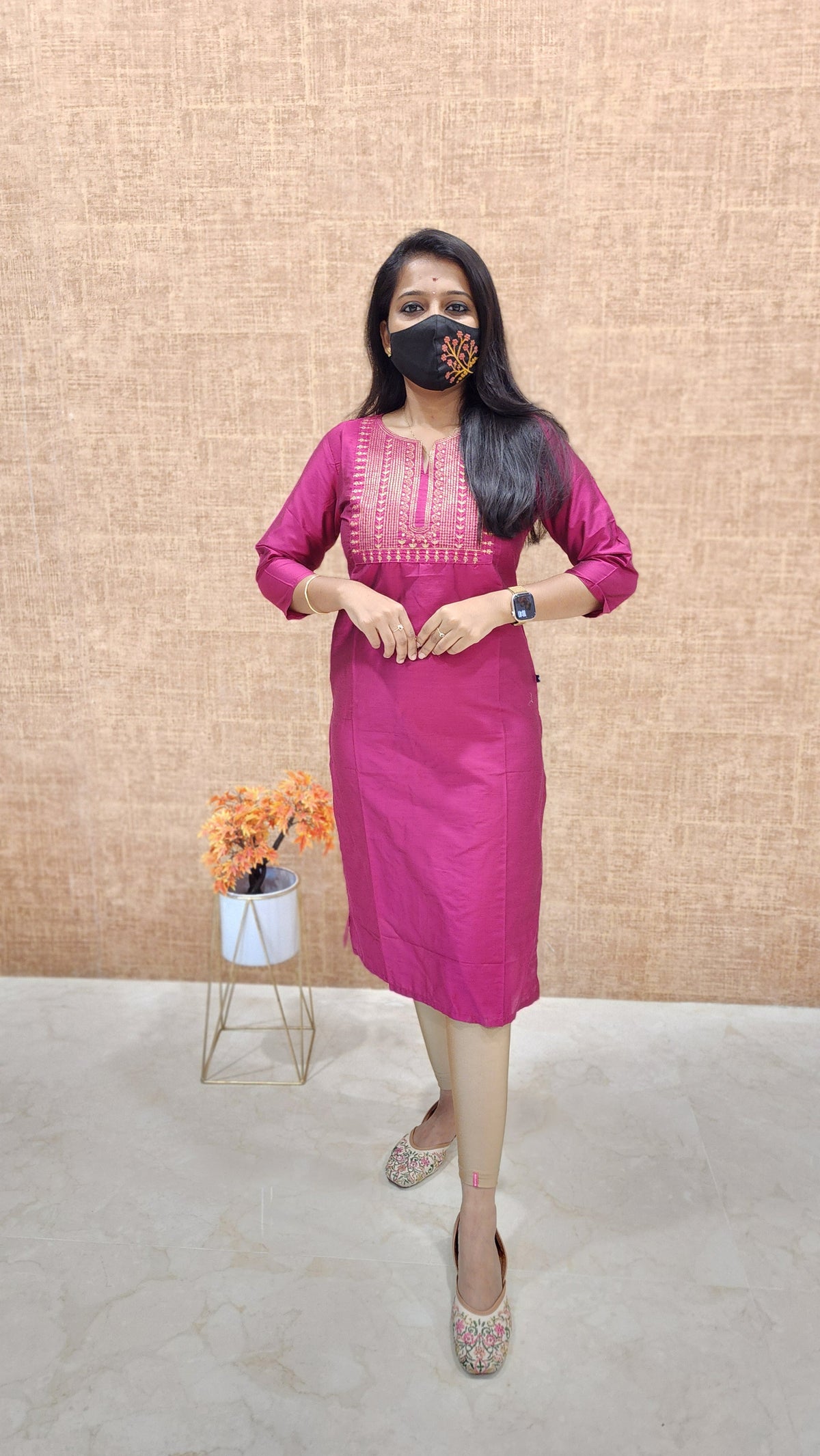 Office Wear kurti-Embroidery kurti(11039)