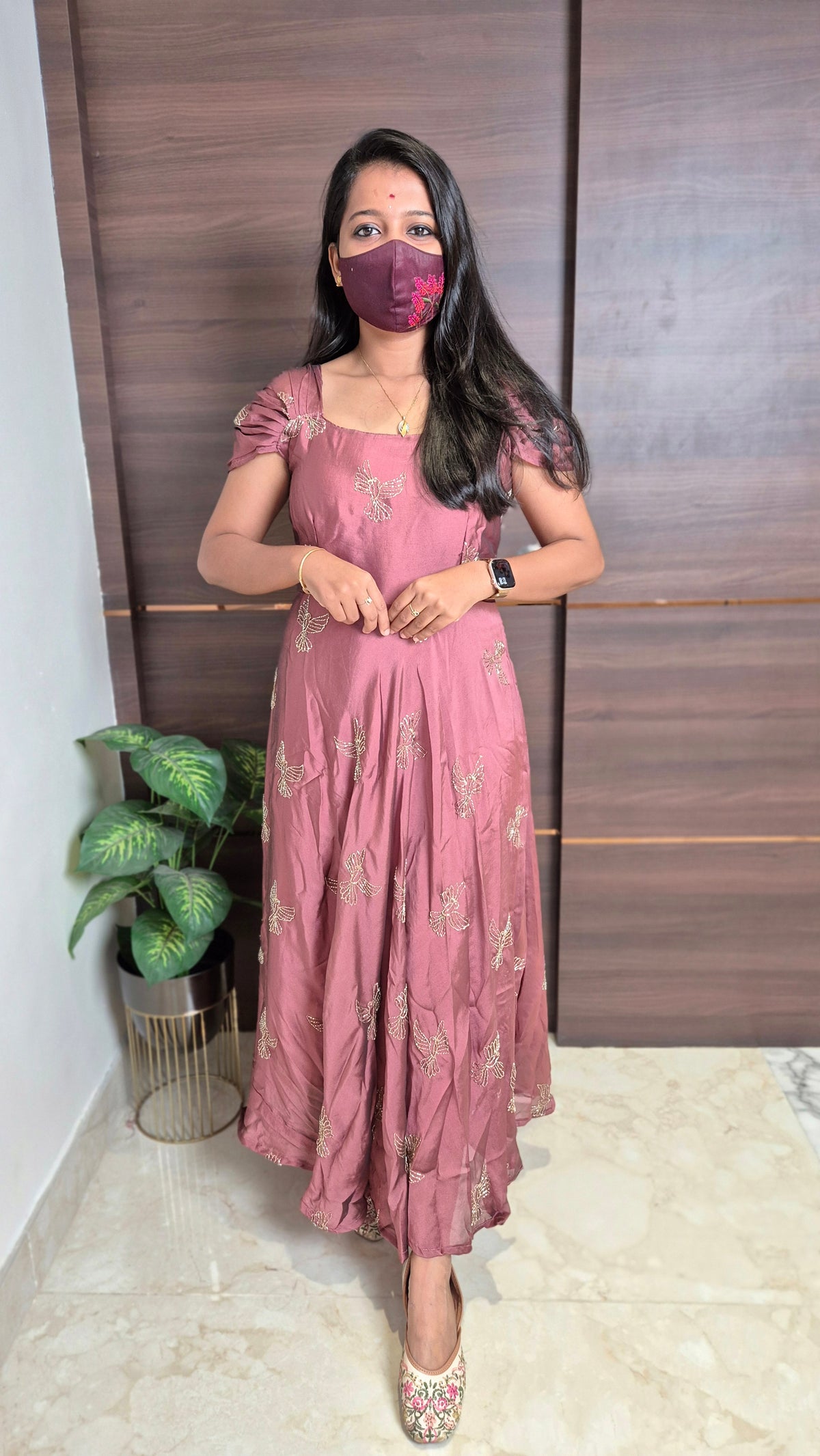 Golden sparrow frock(11337)