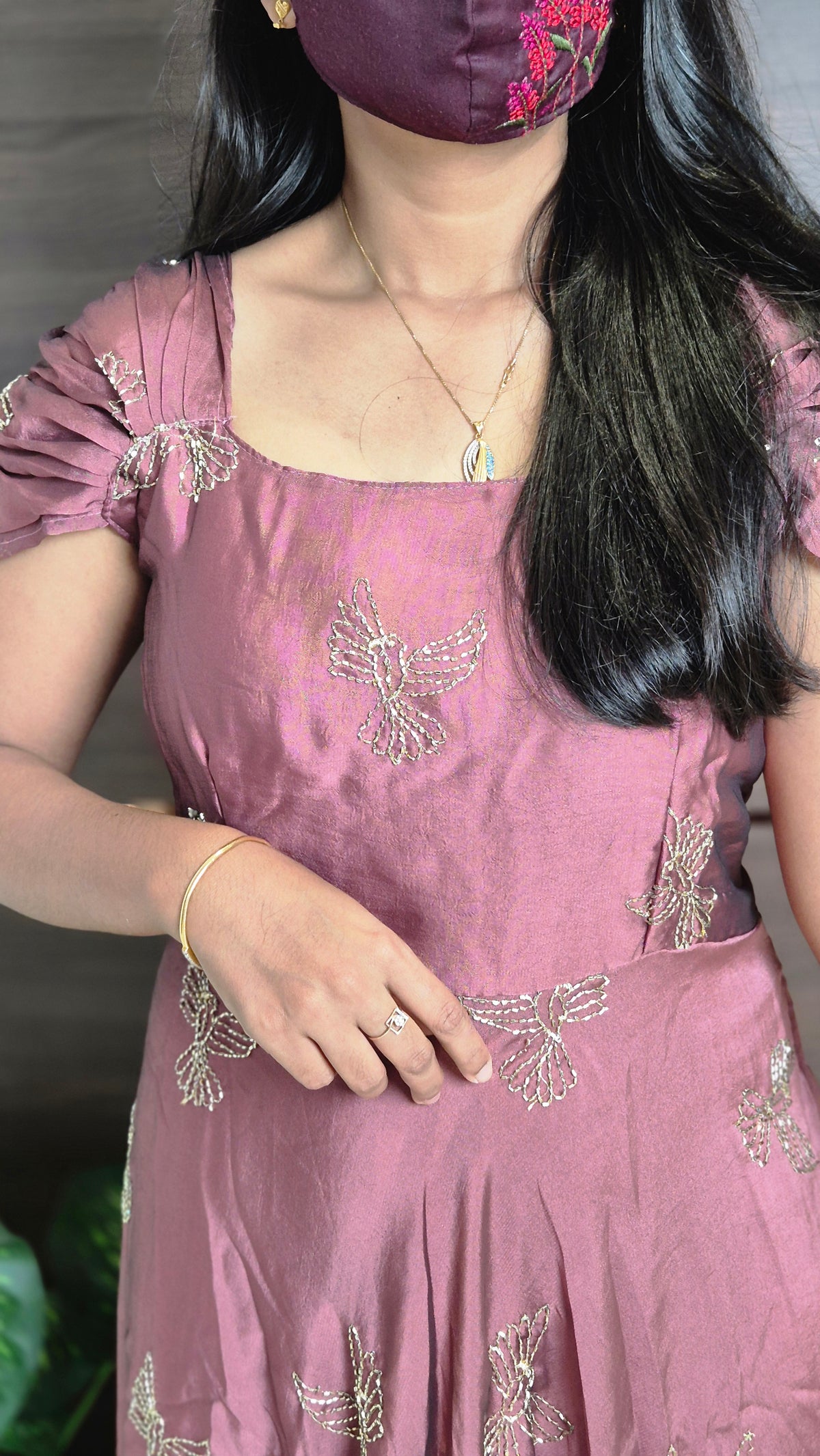 Golden sparrow frock(11337)