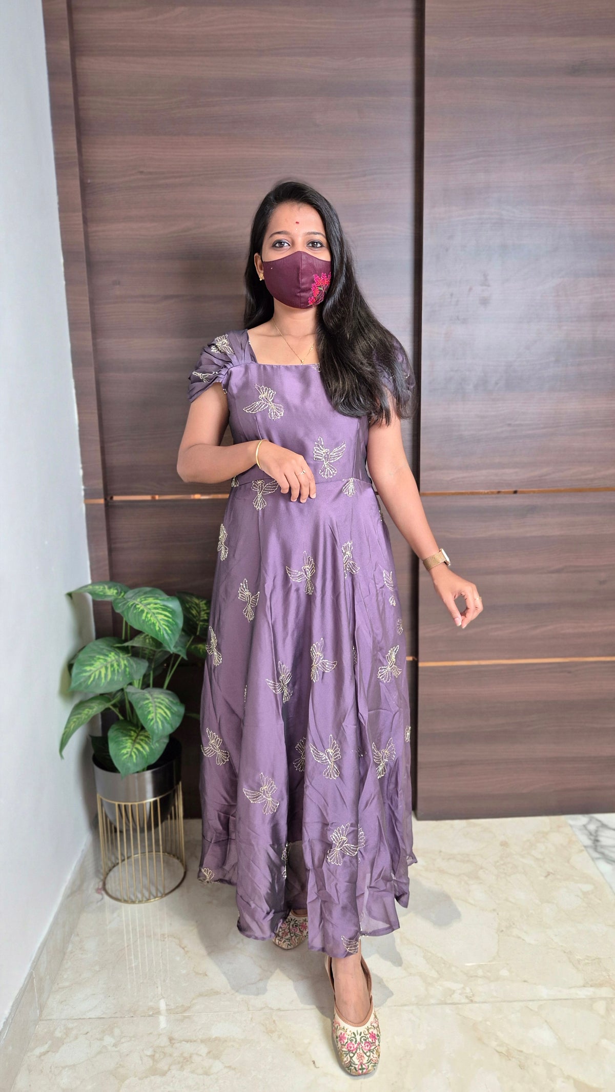 Golden sparrow frock(11336)