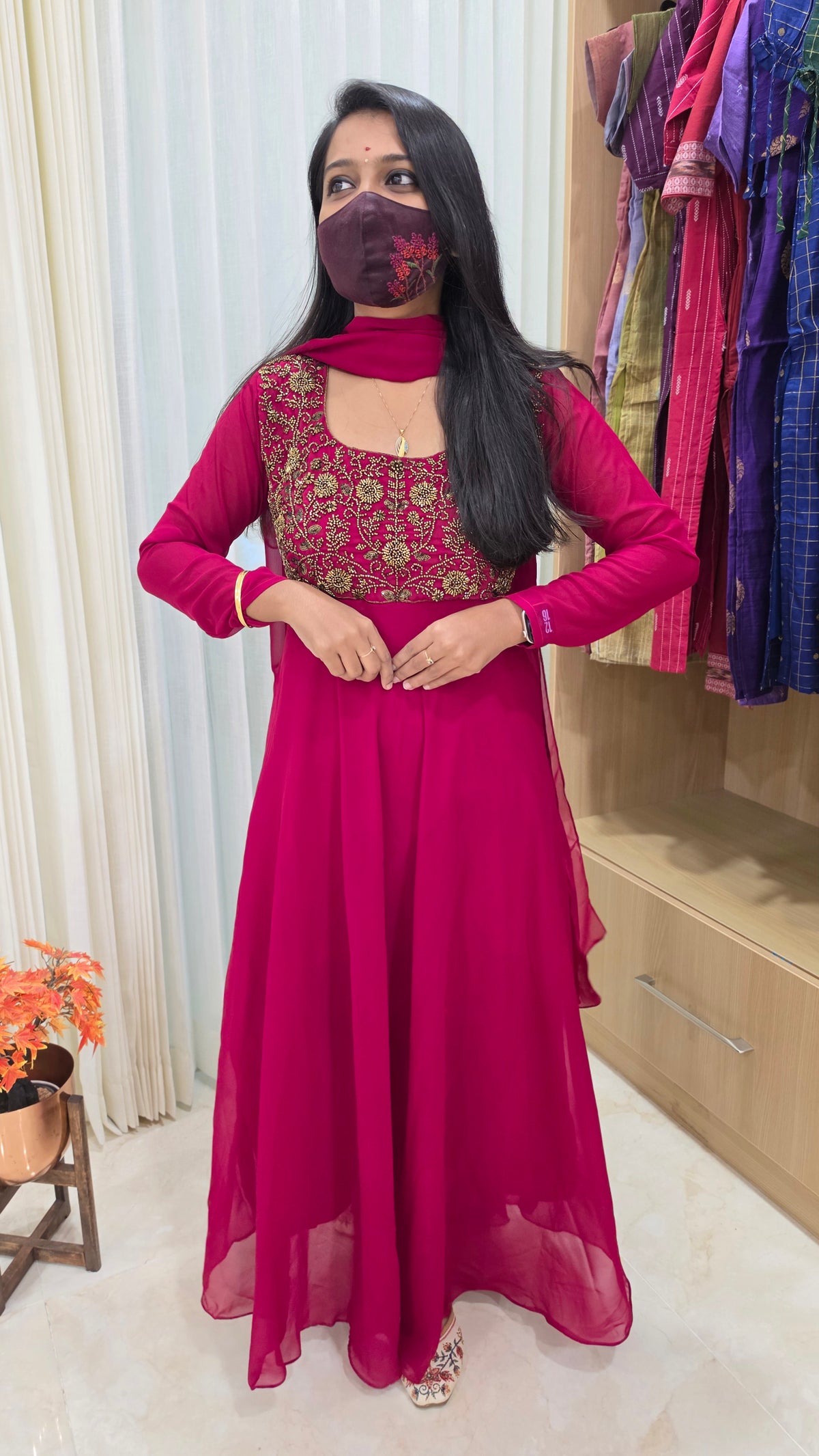 Ethnic Salwar set(Kurti+Dupatta)(13958)