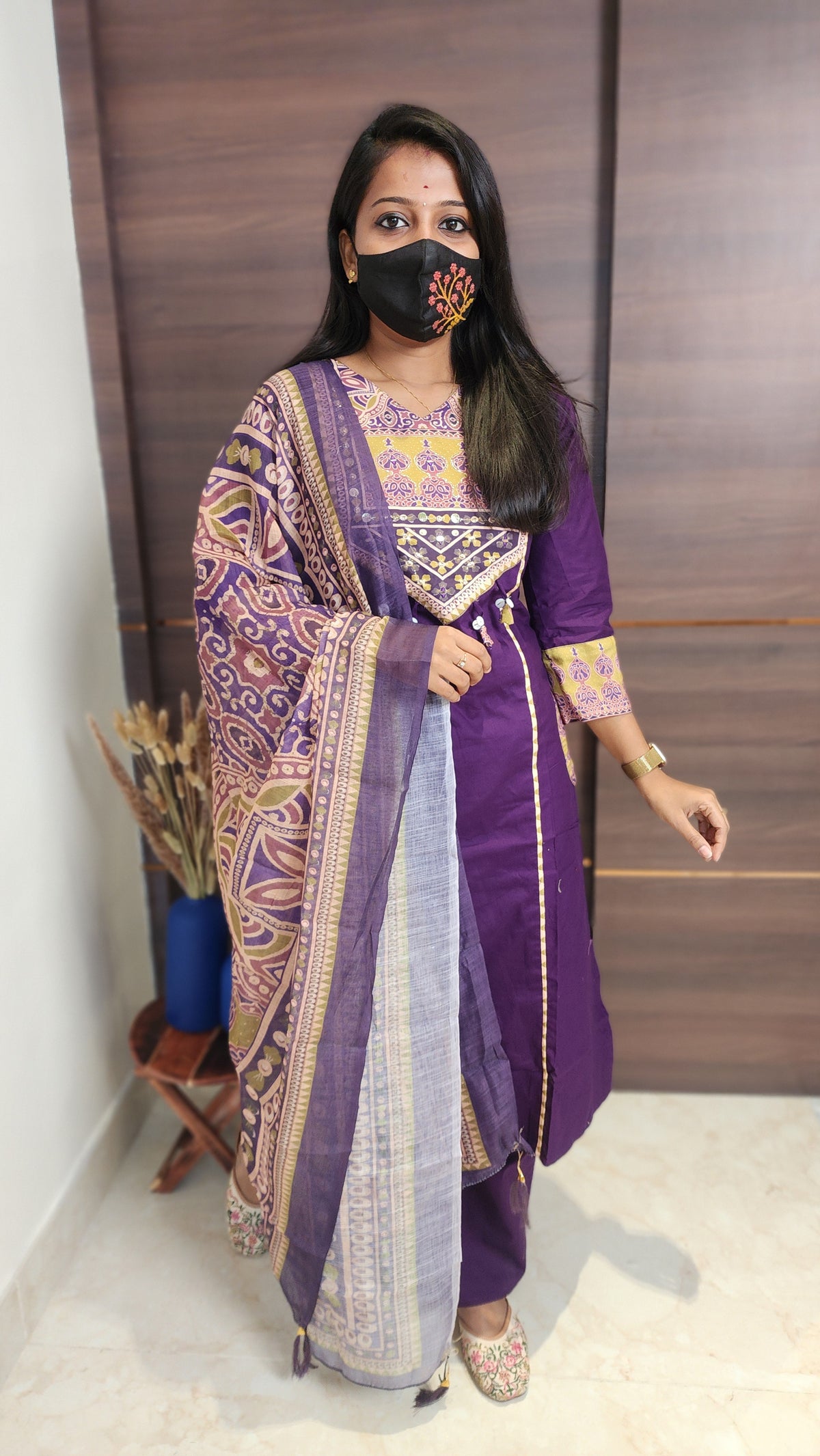 Salwar Set (kurti+pant+dupatta)(10416)c